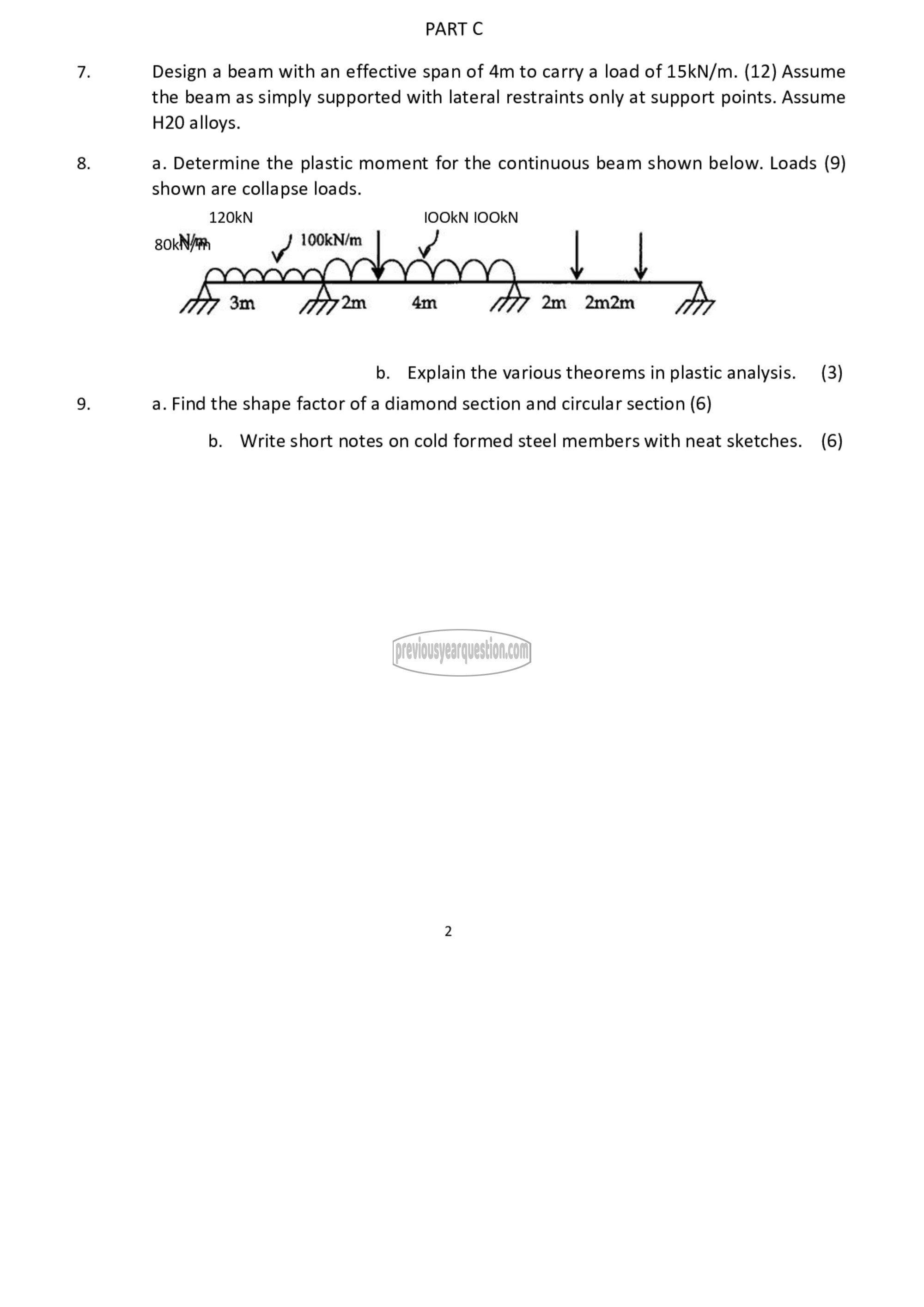 Question Paper - Advanced Metal Structures-2