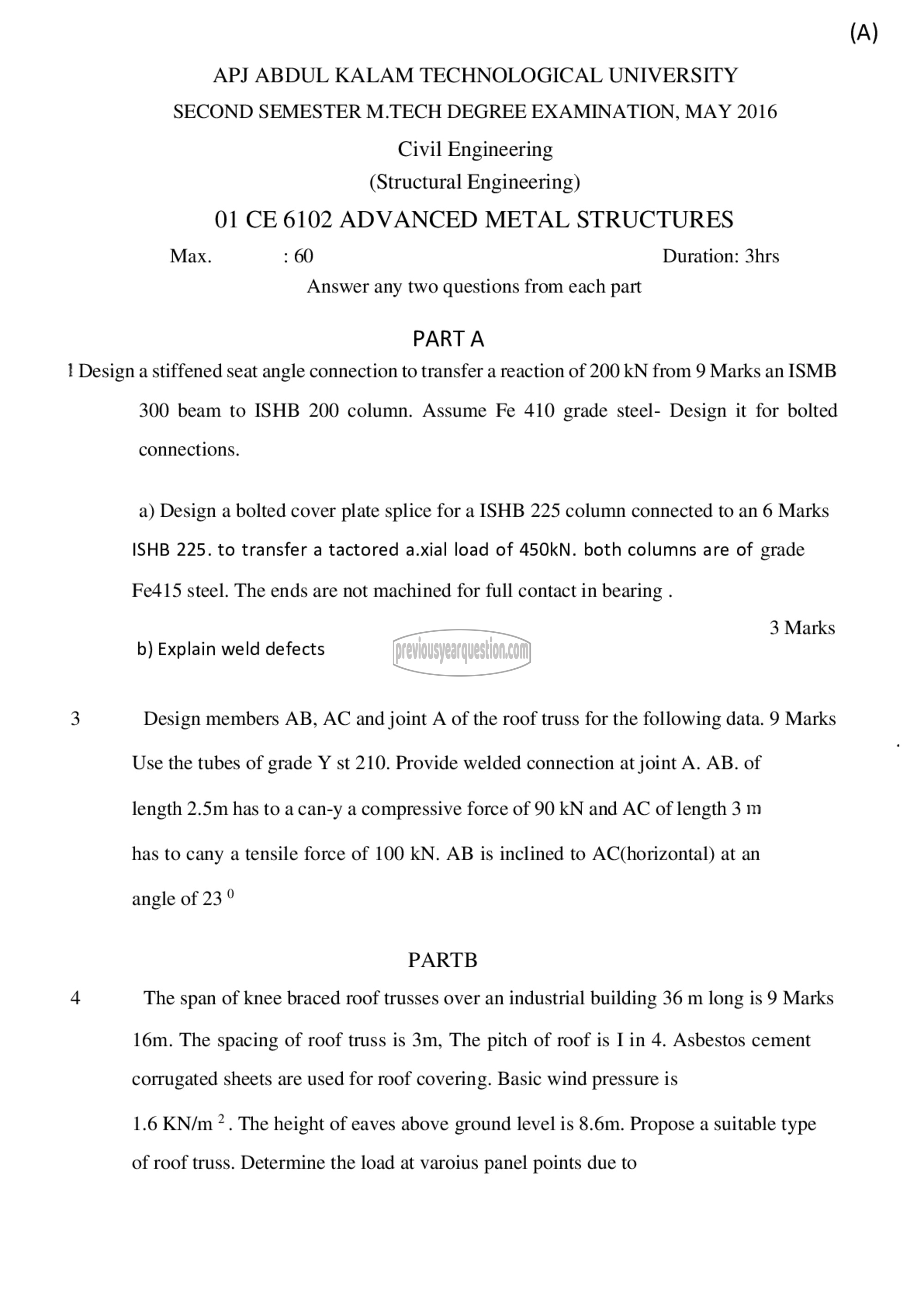 Question Paper - Advanced Metal Structures-1