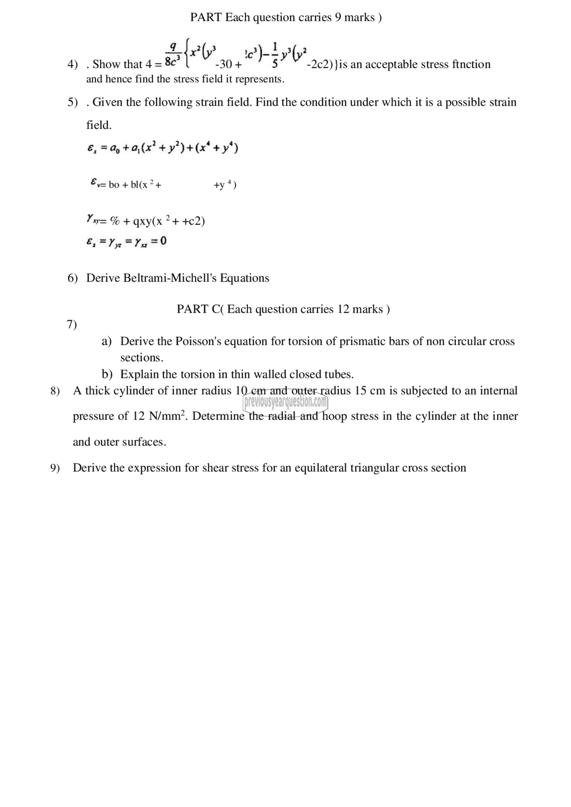 Question Paper - Theory of Elasticity-2