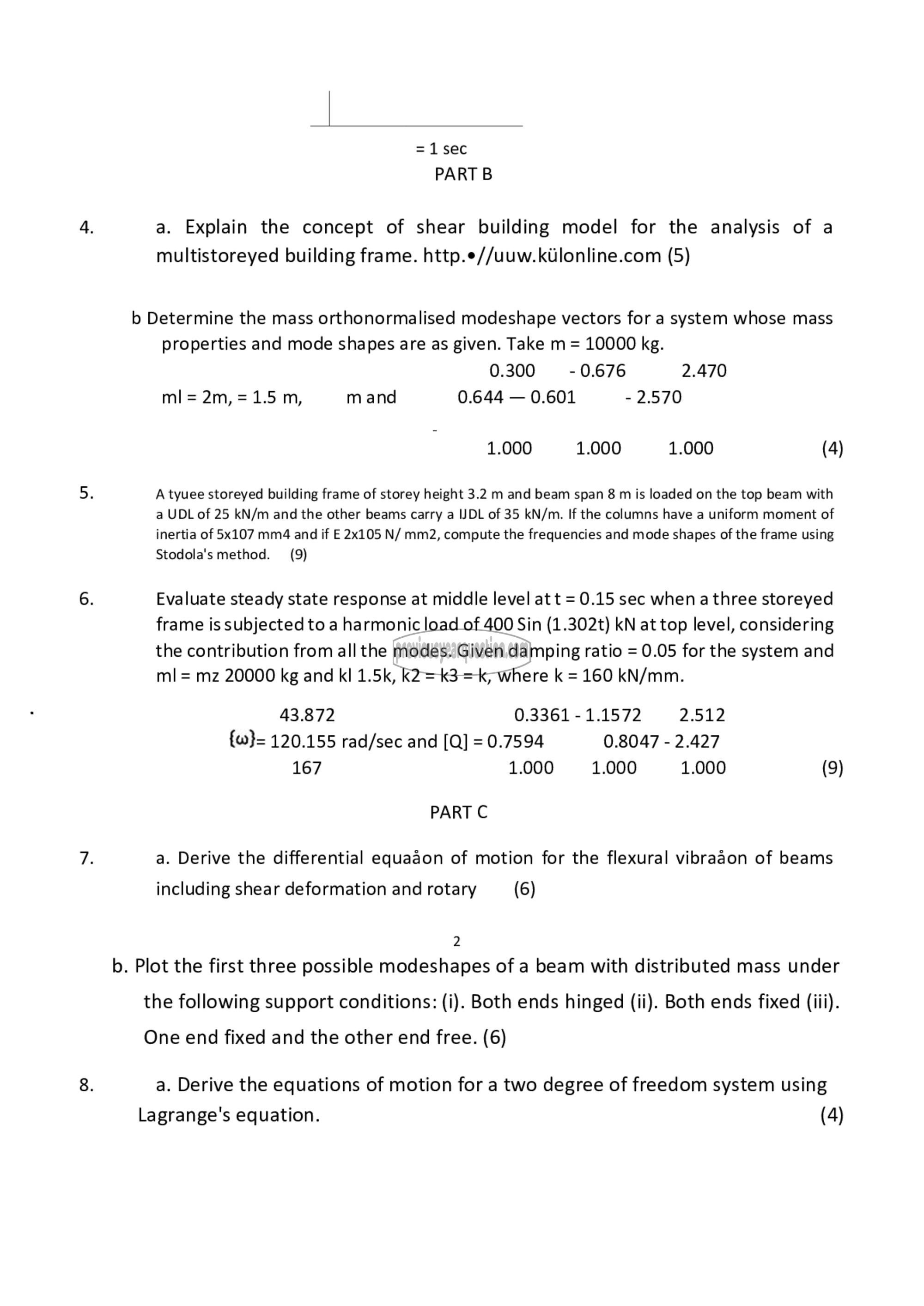 Question Paper - Structural Dynamics-2