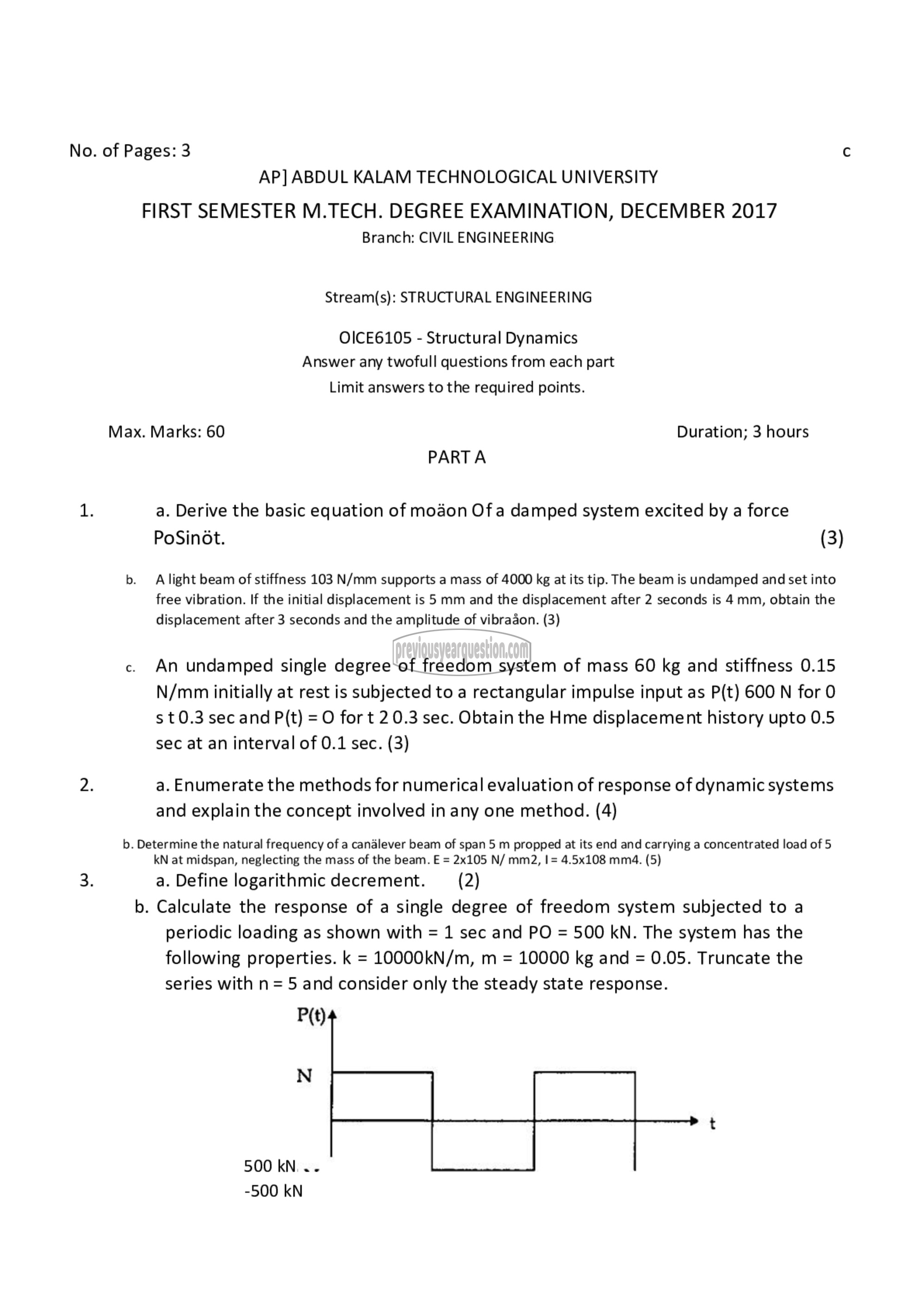 Question Paper - Structural Dynamics-1