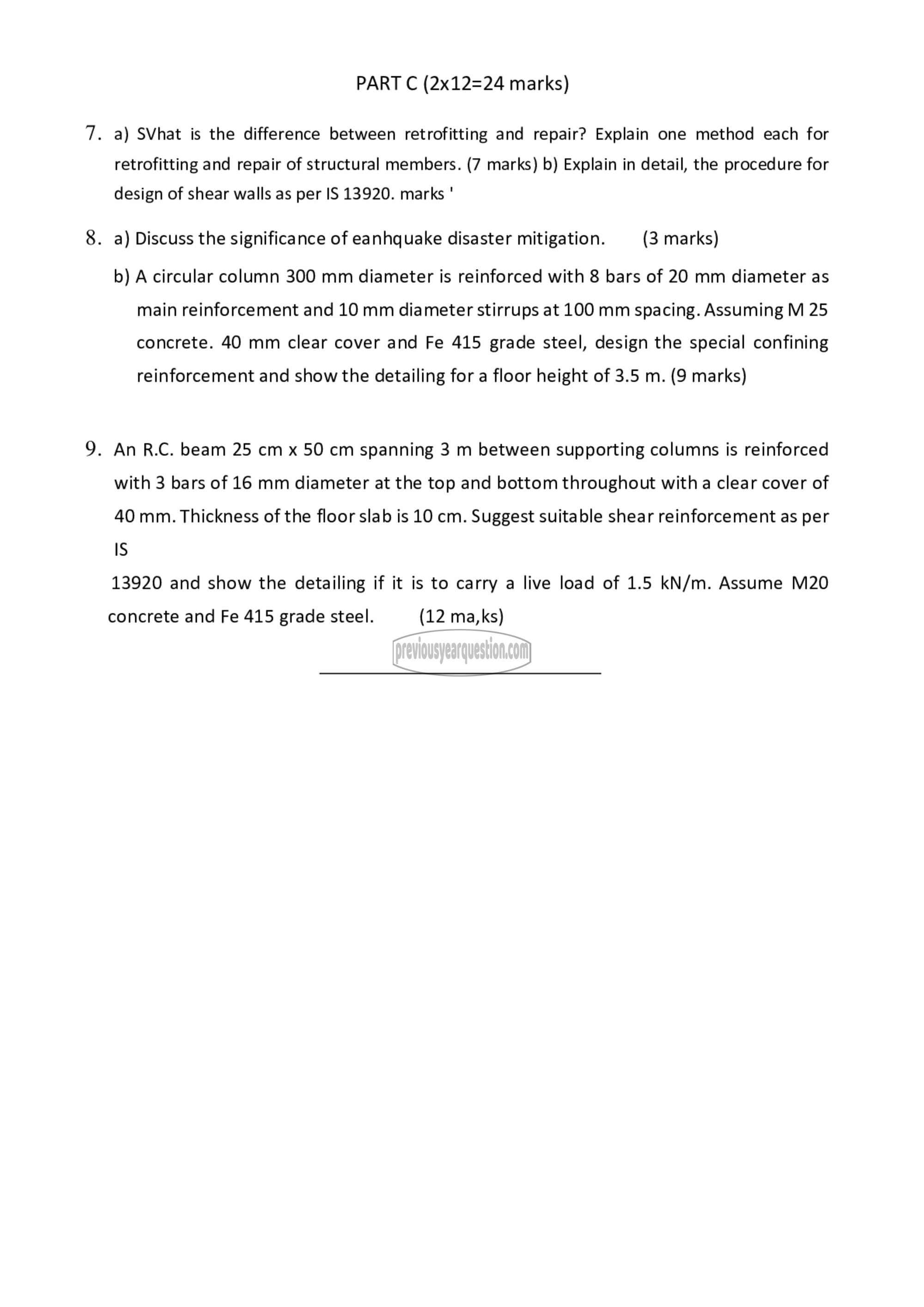 Question Paper - Analysis and Design of Earthquake Resistant Structures-3