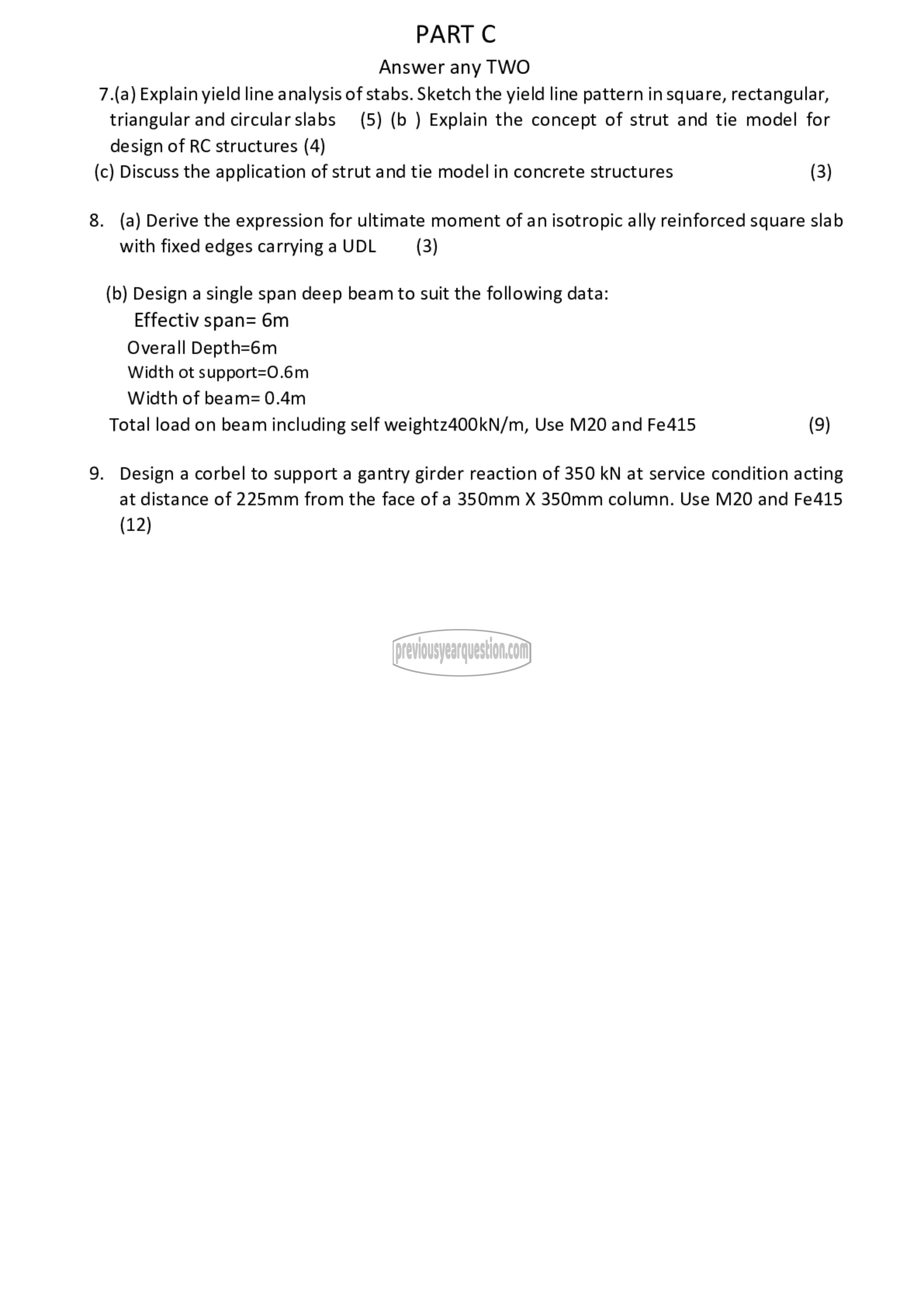 Question Paper - Advanced Theory and Design of RC Structures-2