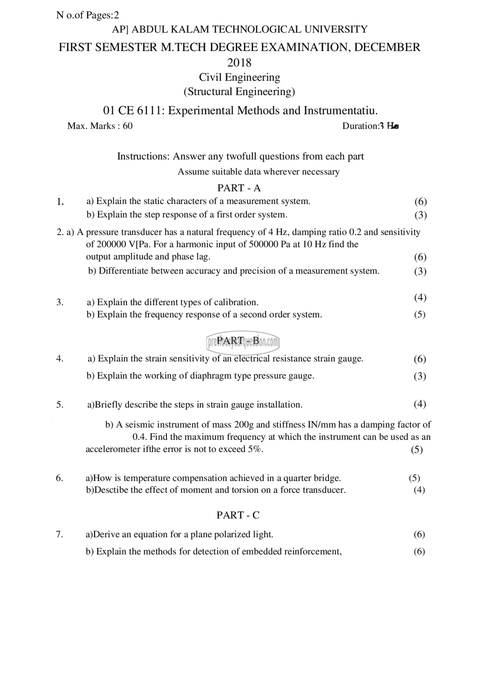 Question Paper - Experimental Methods and Instrumentation-1