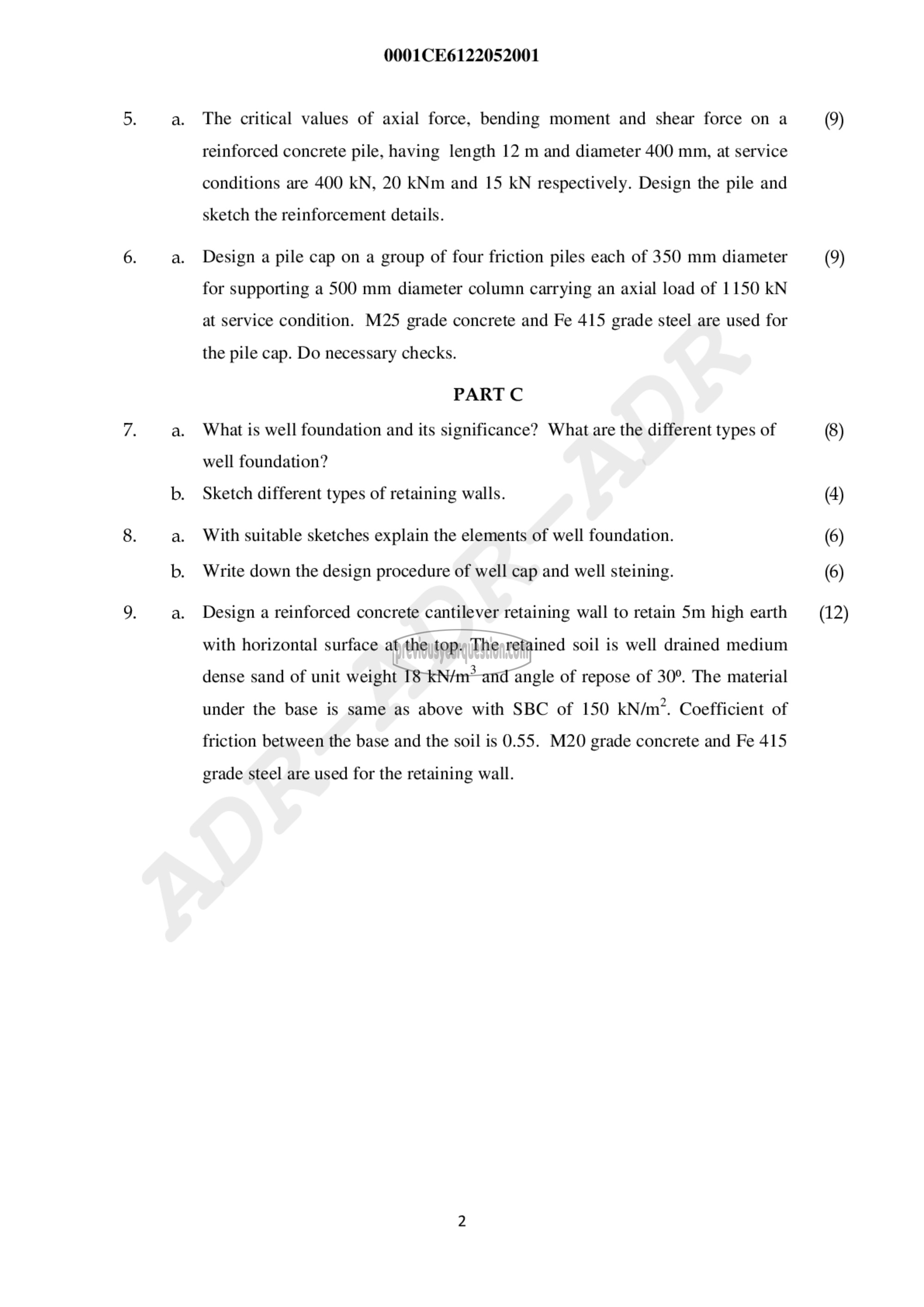 Question Paper - Analysis and Design of Substructures-2