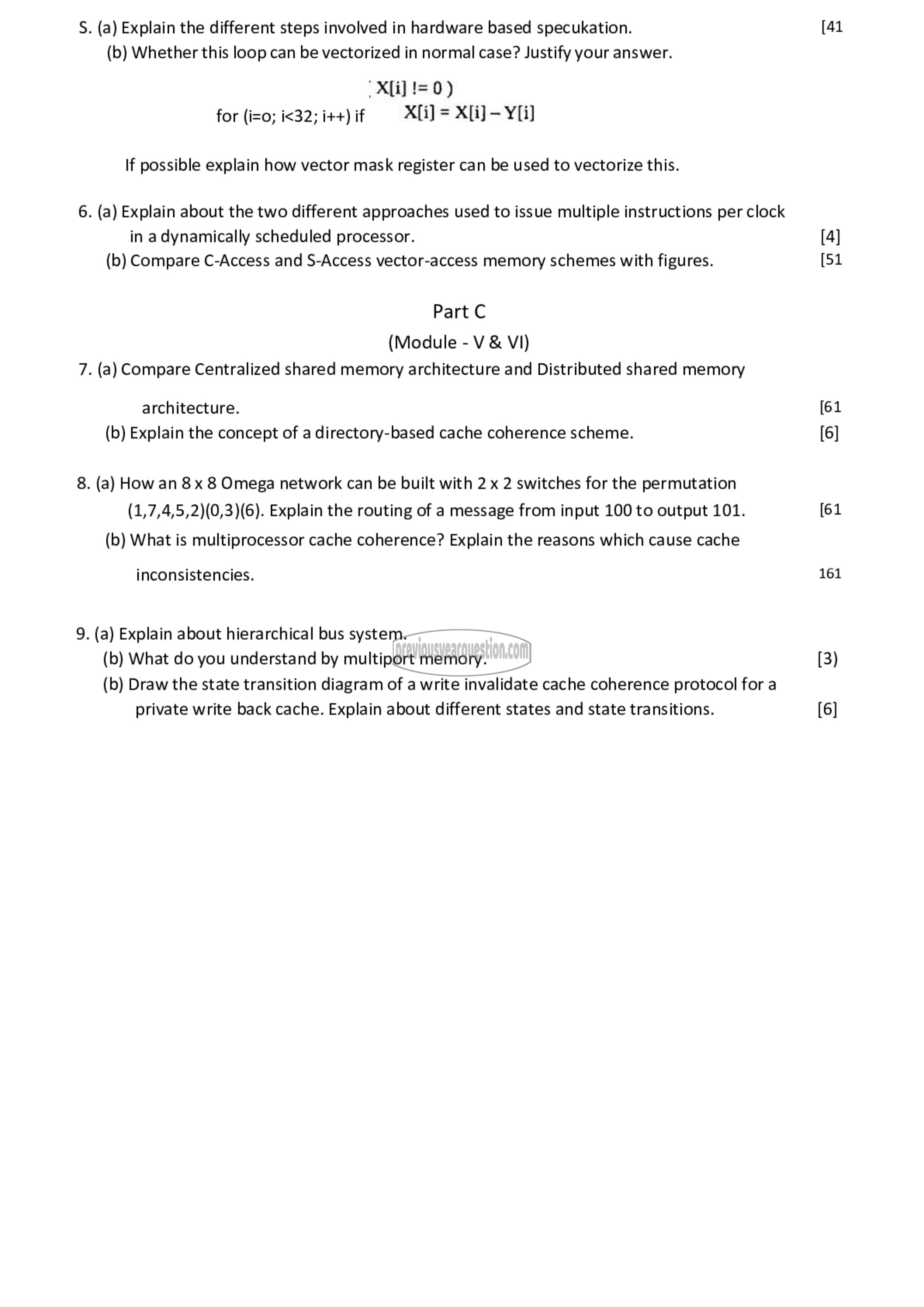 Question Paper - Parallel Computer Architecture-2