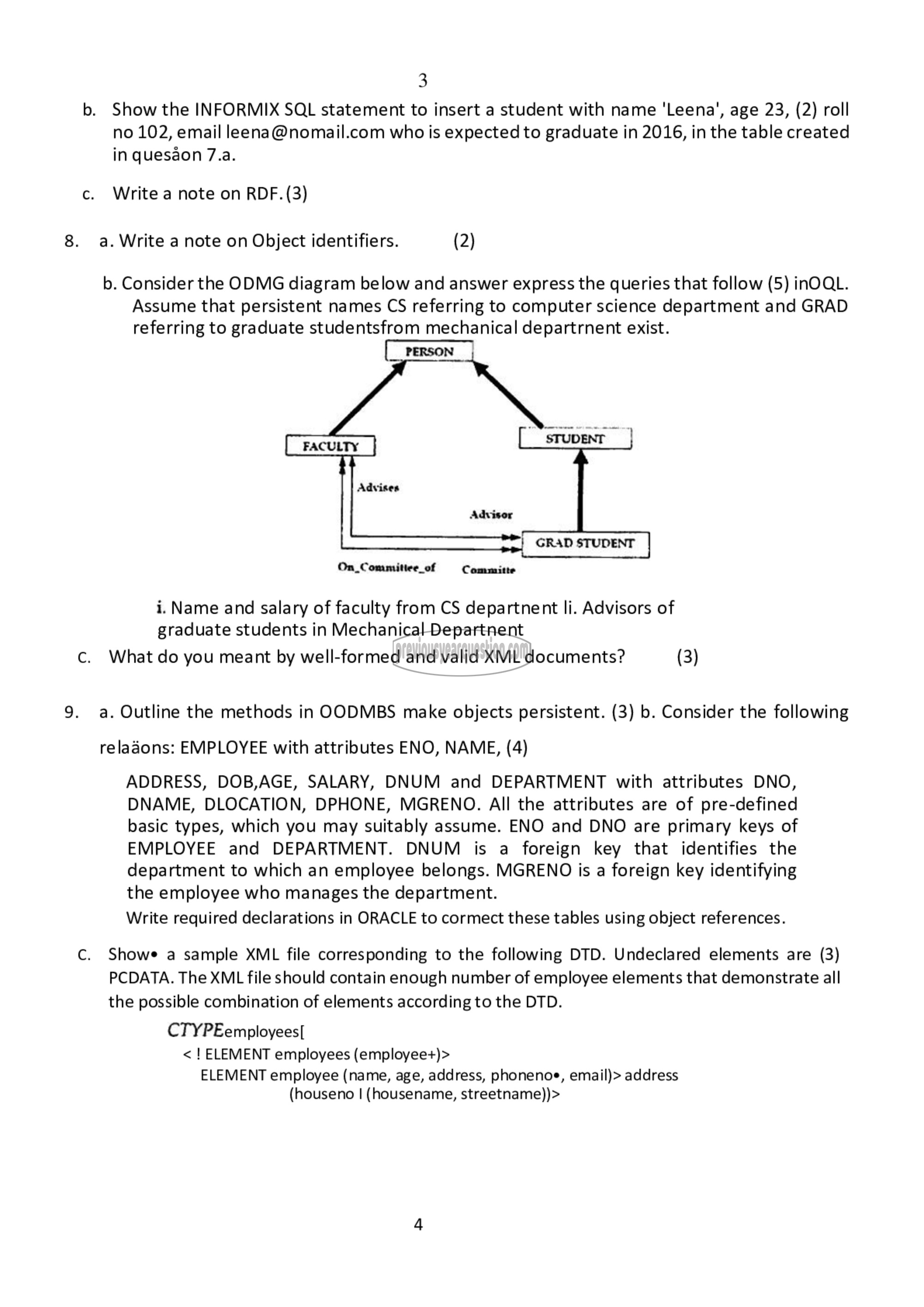 Question Paper - Topics in Database Technology-4