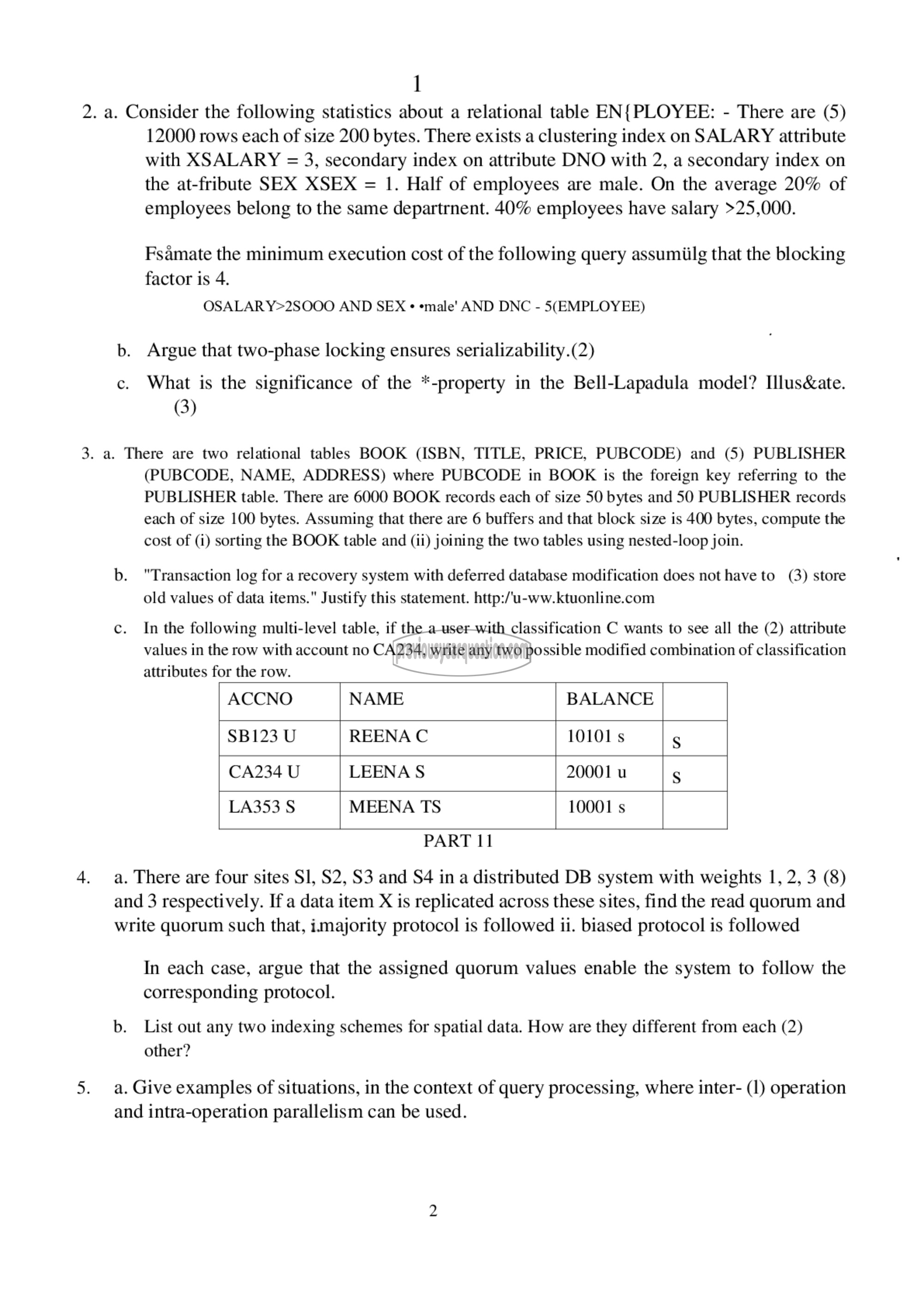 Question Paper - Topics in Database Technology-2