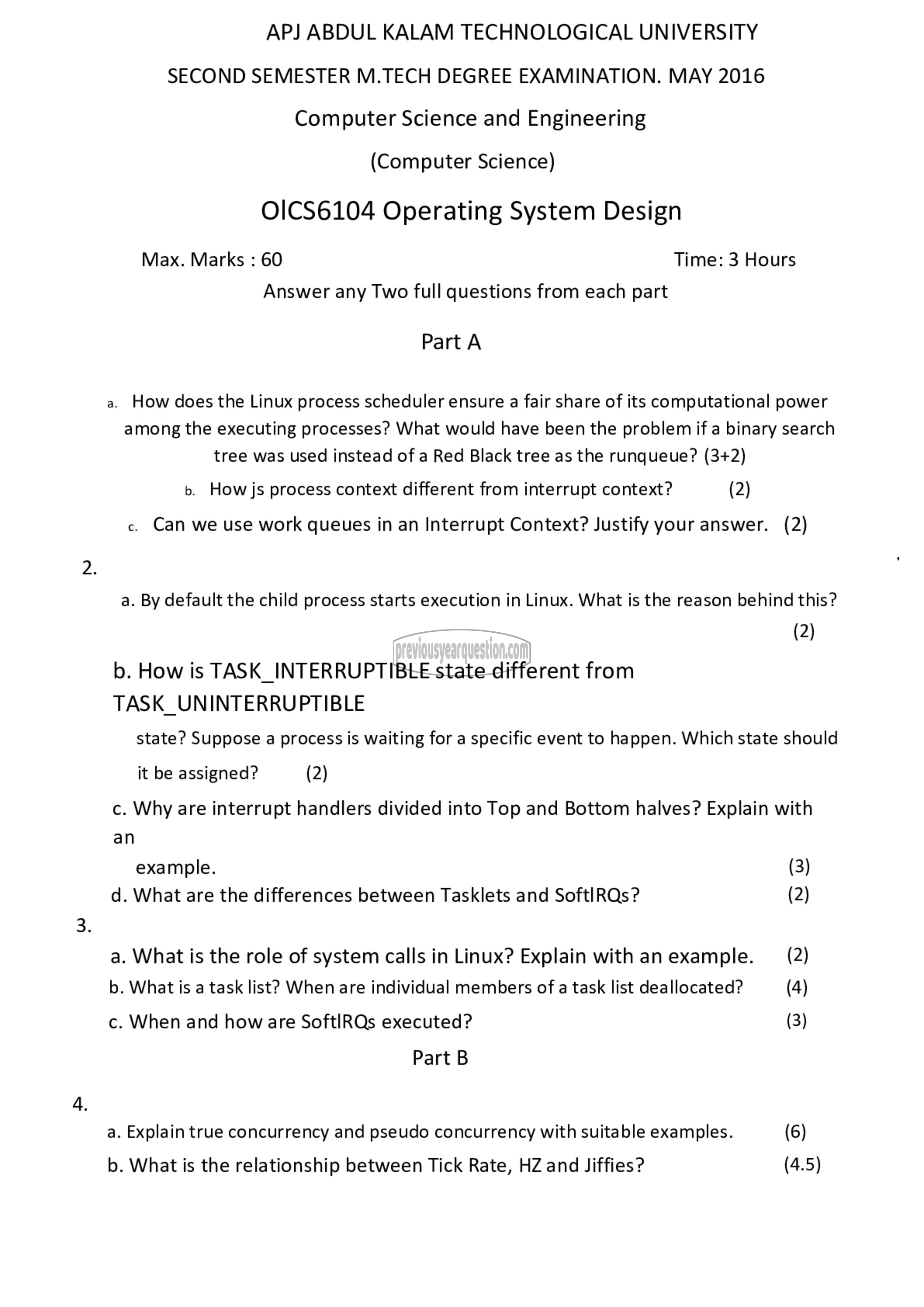 Question Paper - Operating System Design-1