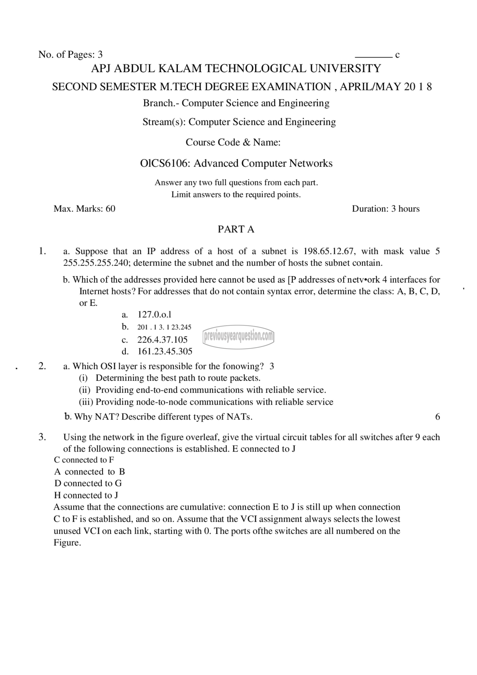 Question Paper - Advanced Computer Networks-1