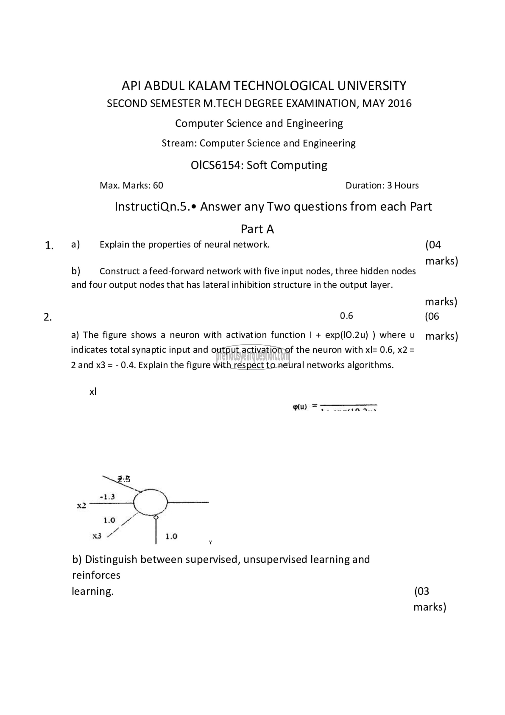 Question Paper - Soft Computing-1