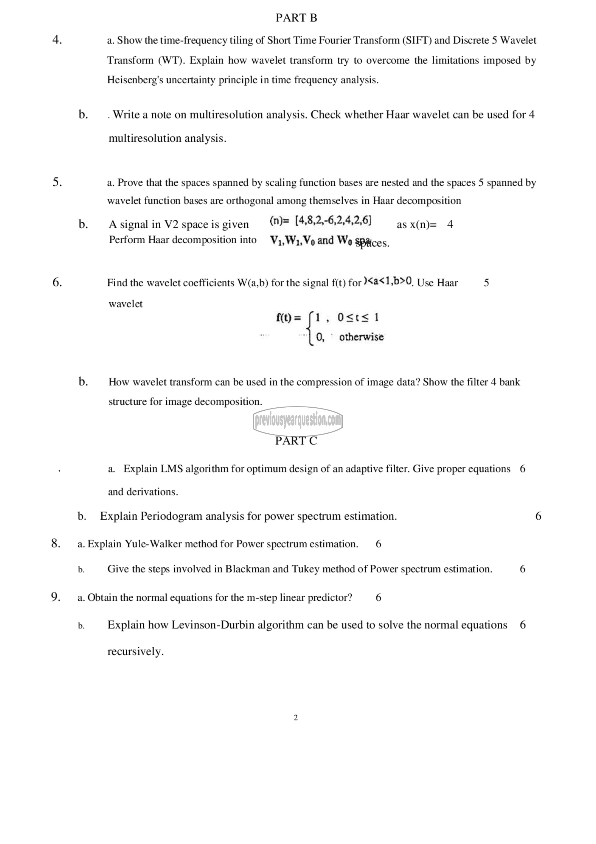 Question Paper - Advanced Digital Signal Processing-2