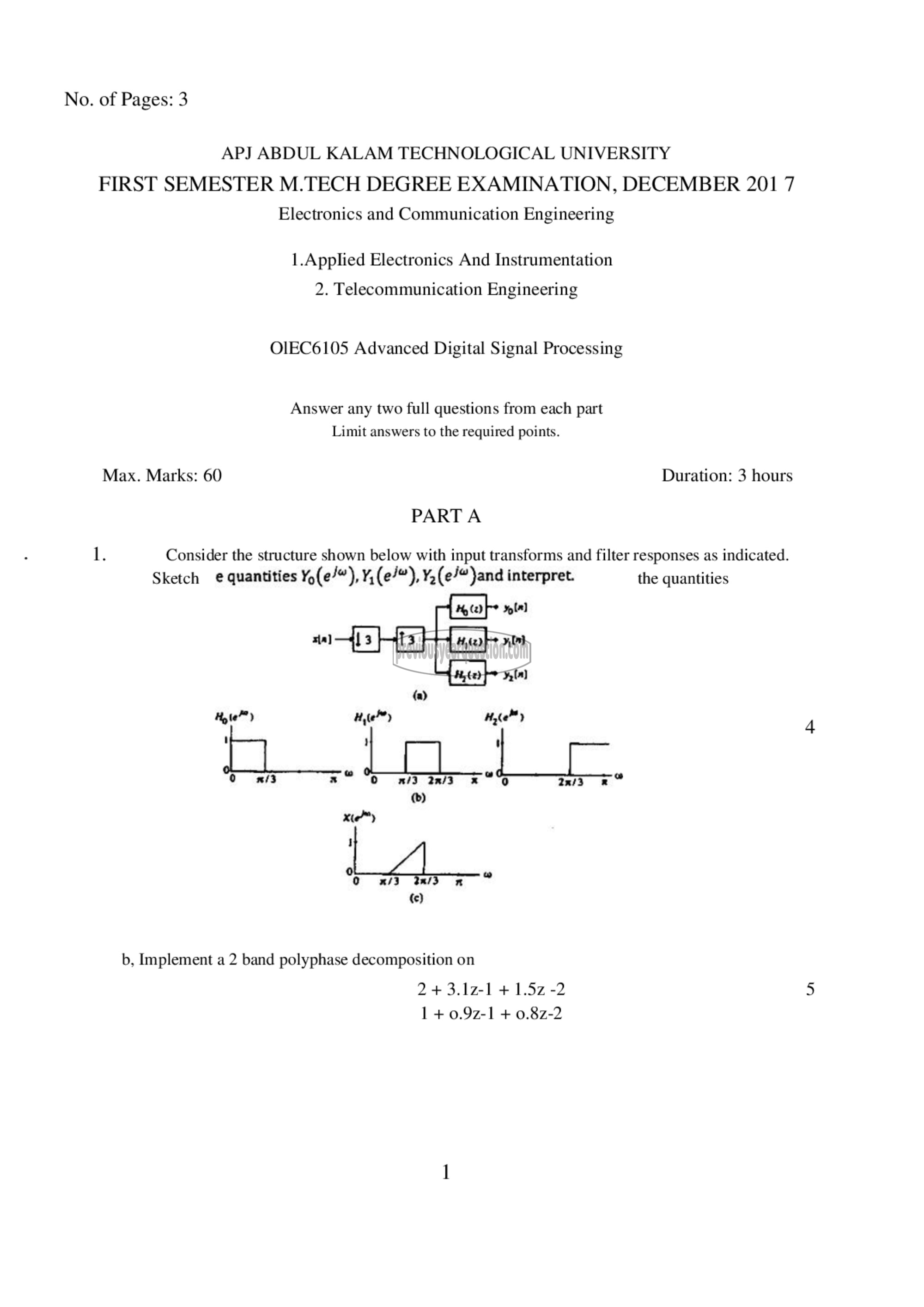 Question Paper - Advanced Digital Signal Processing-1