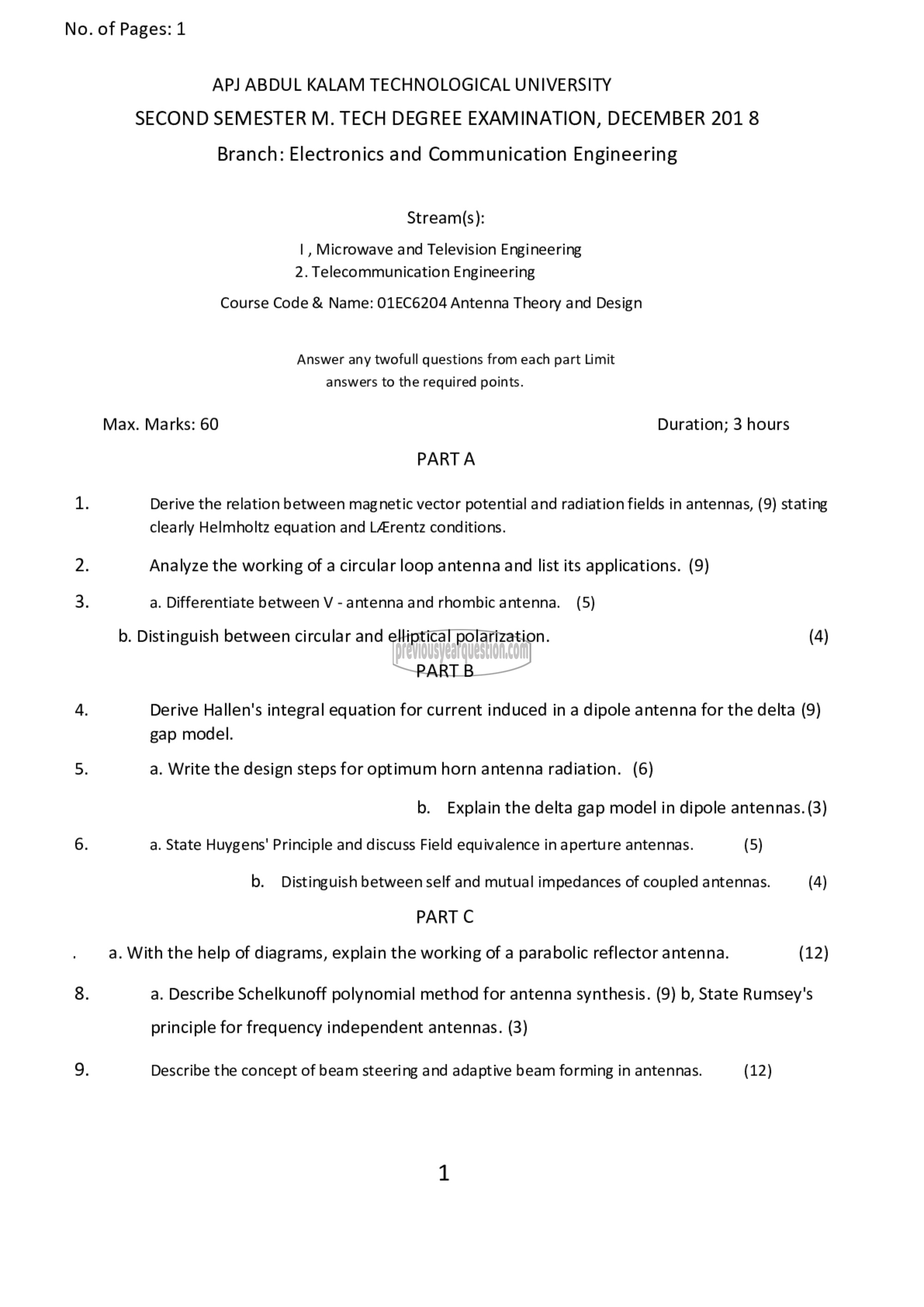 Question Paper - Antenna Theory and Design-1