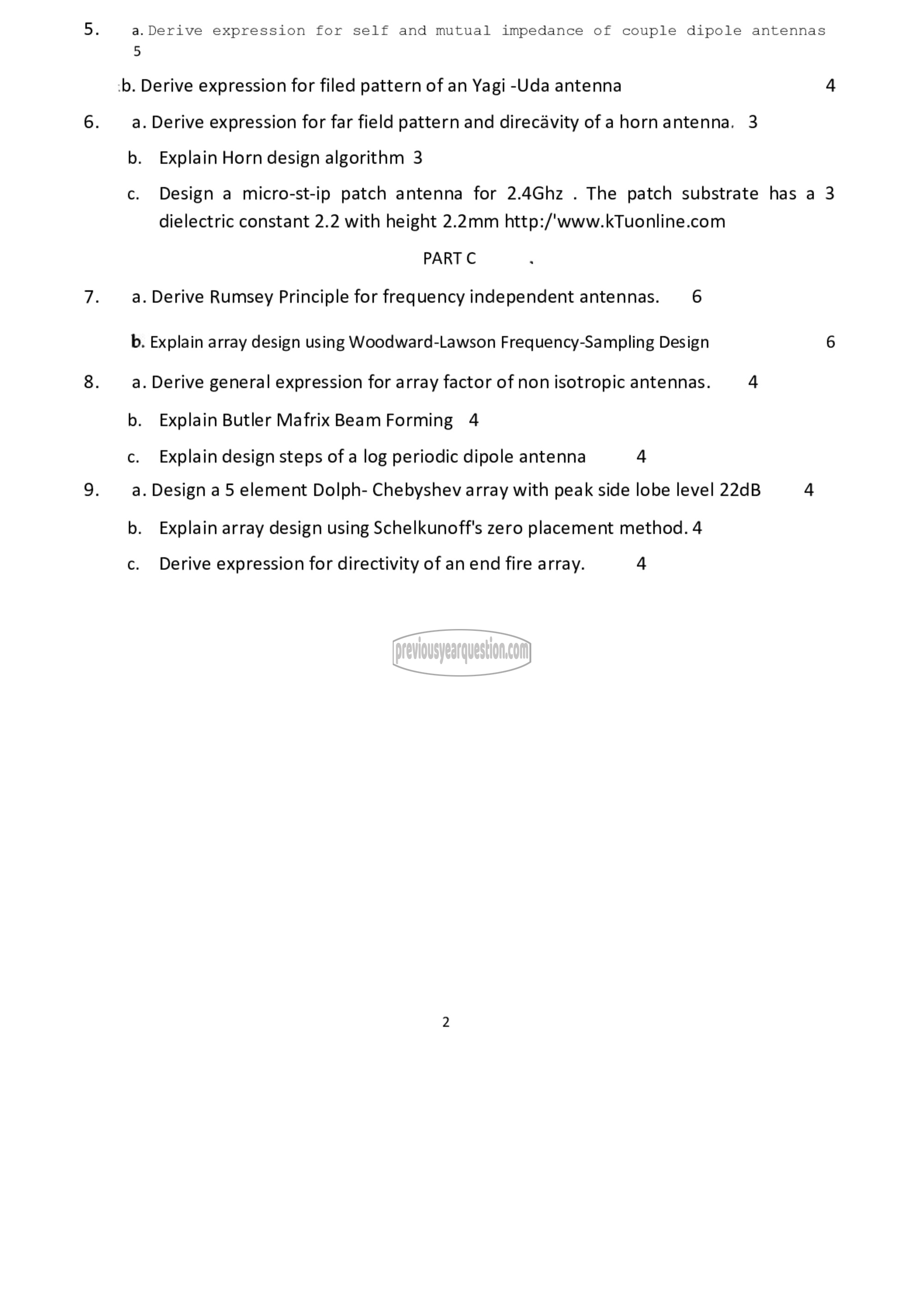 Question Paper - Antenna Theory and Design-2