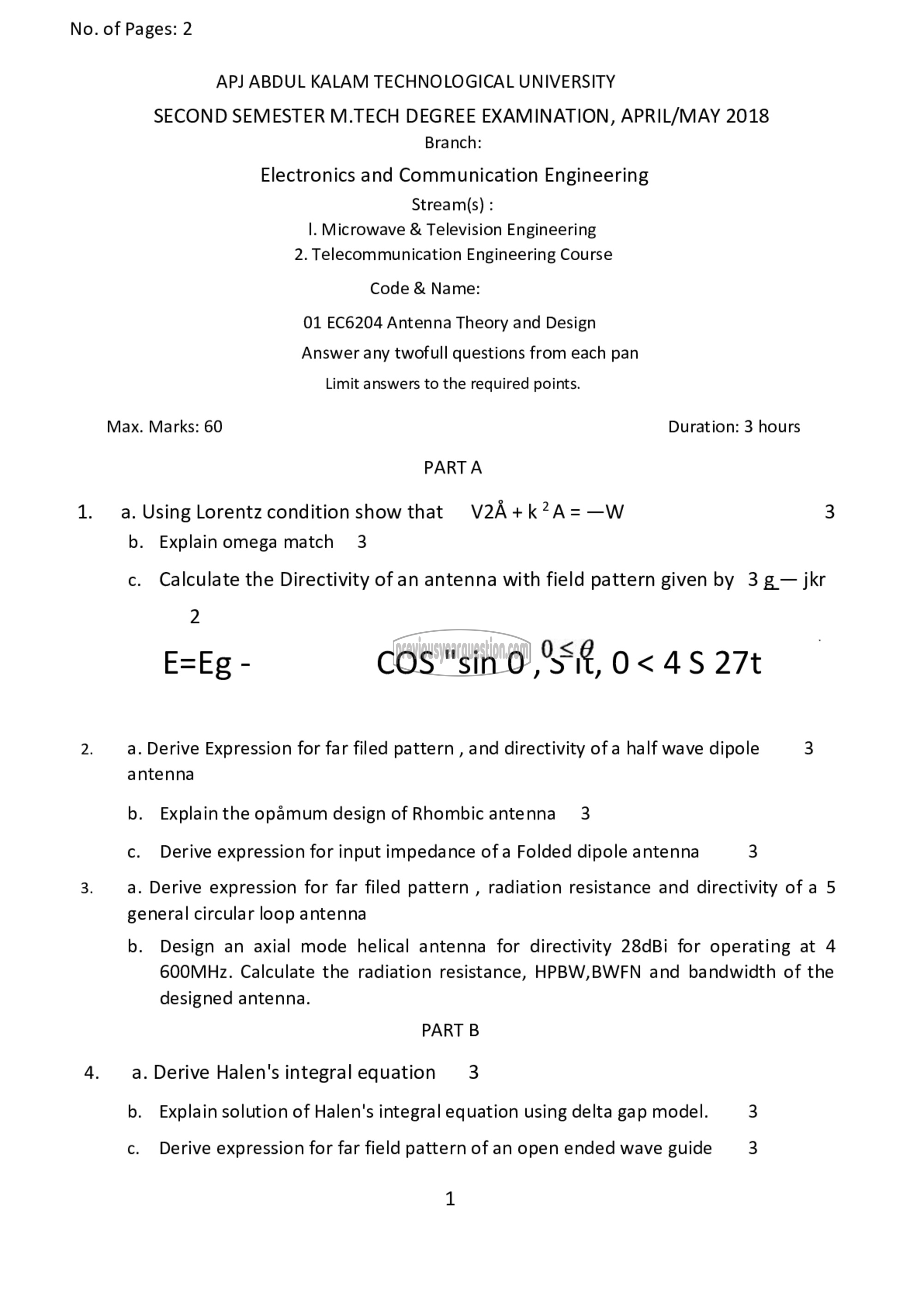 Question Paper - Antenna Theory and Design-1