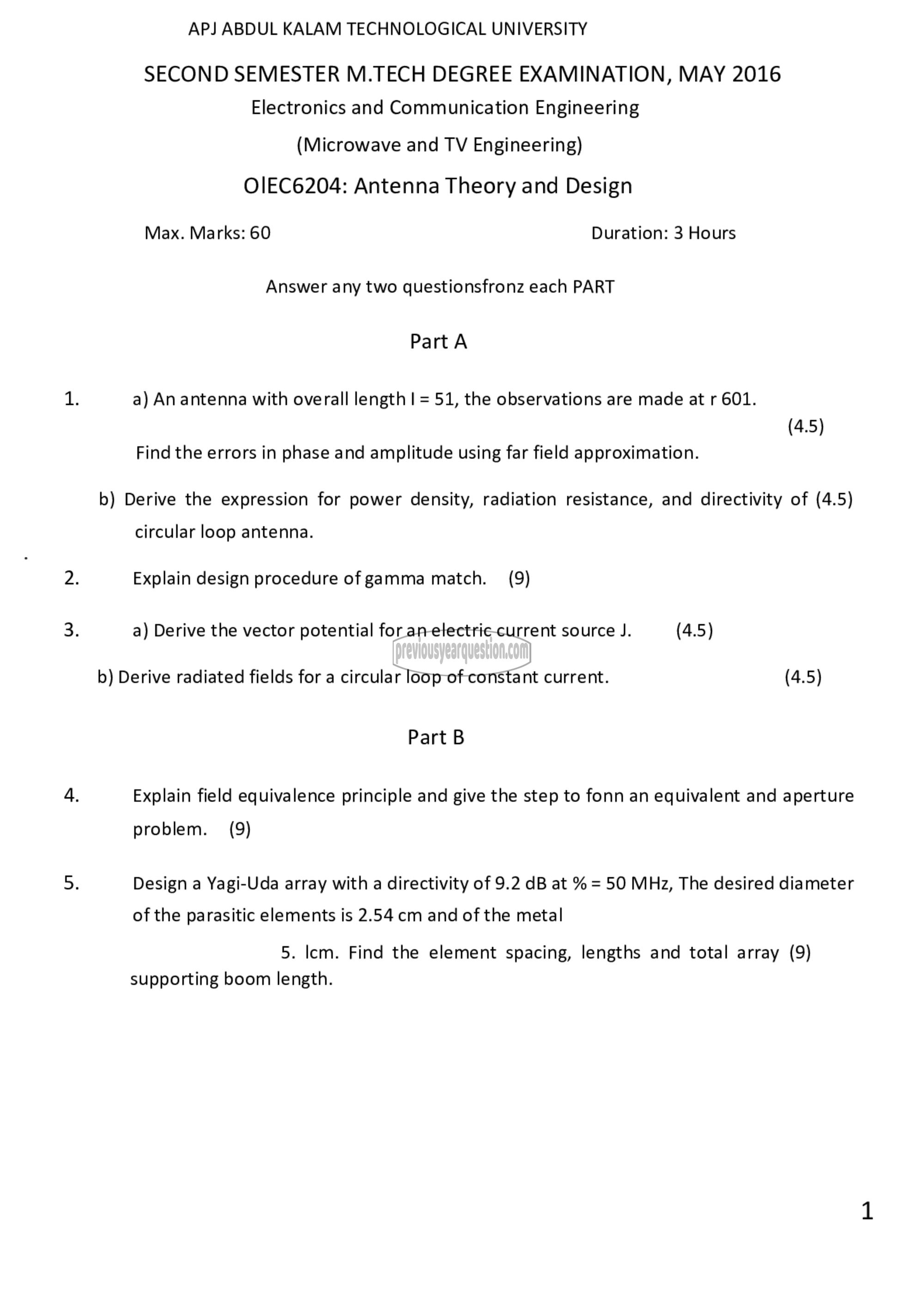 Question Paper - Antenna Theory and Design-1