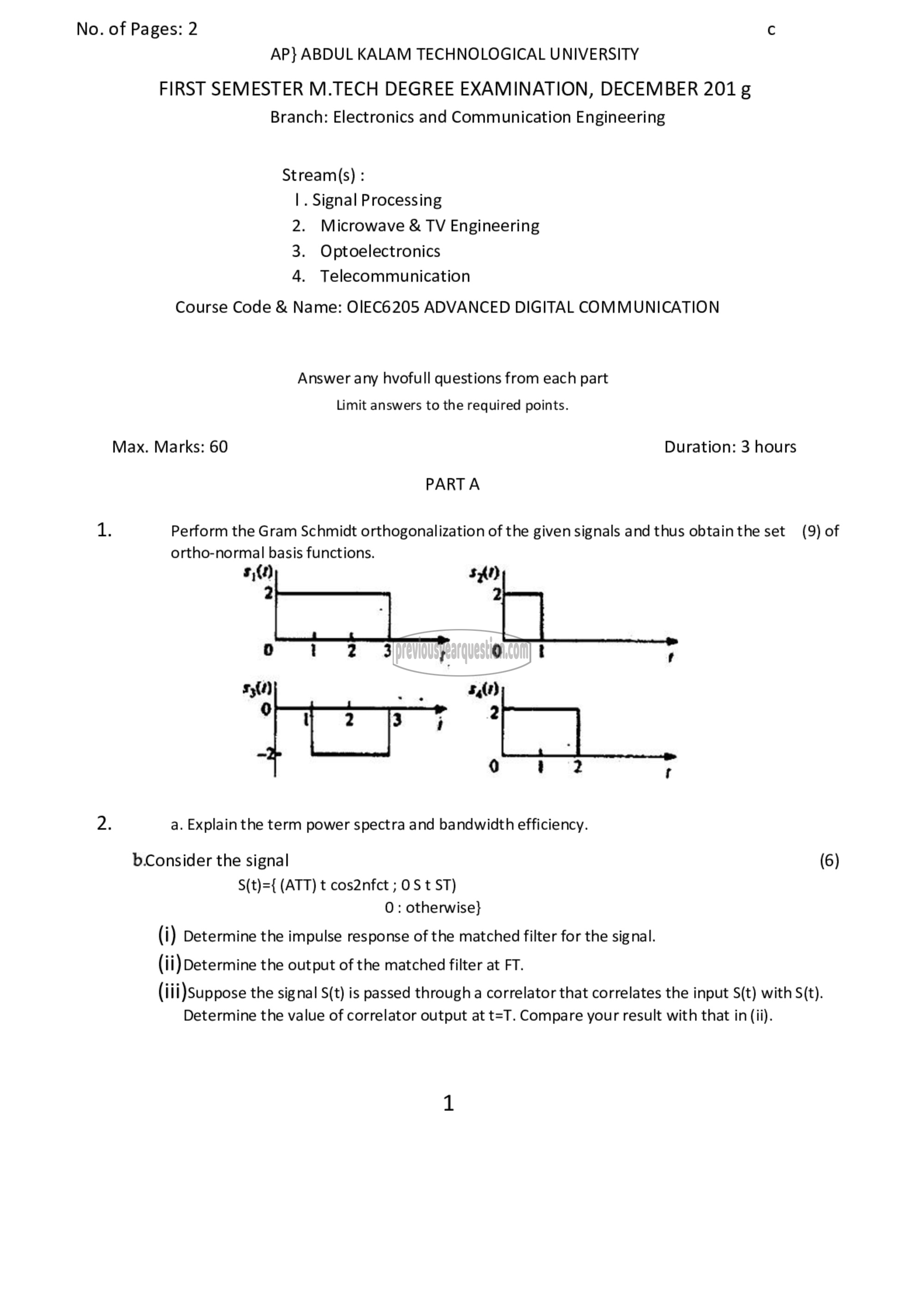 Question Paper - Advanced Digital Communication-1