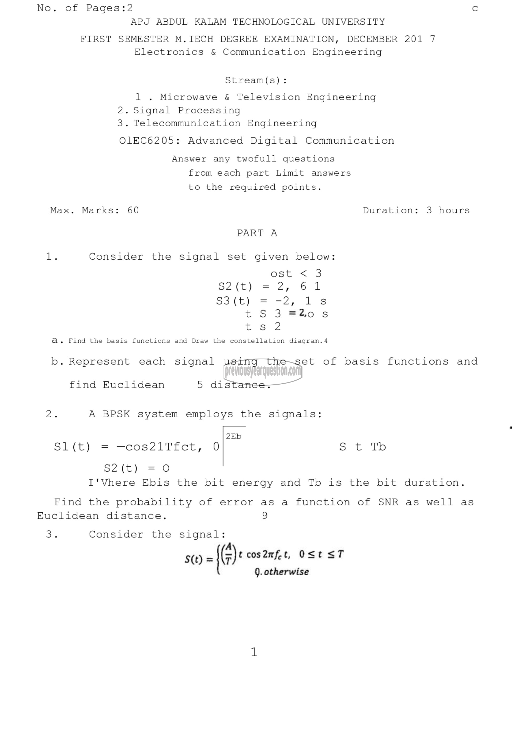 Question Paper - Advanced Digital Communication-1