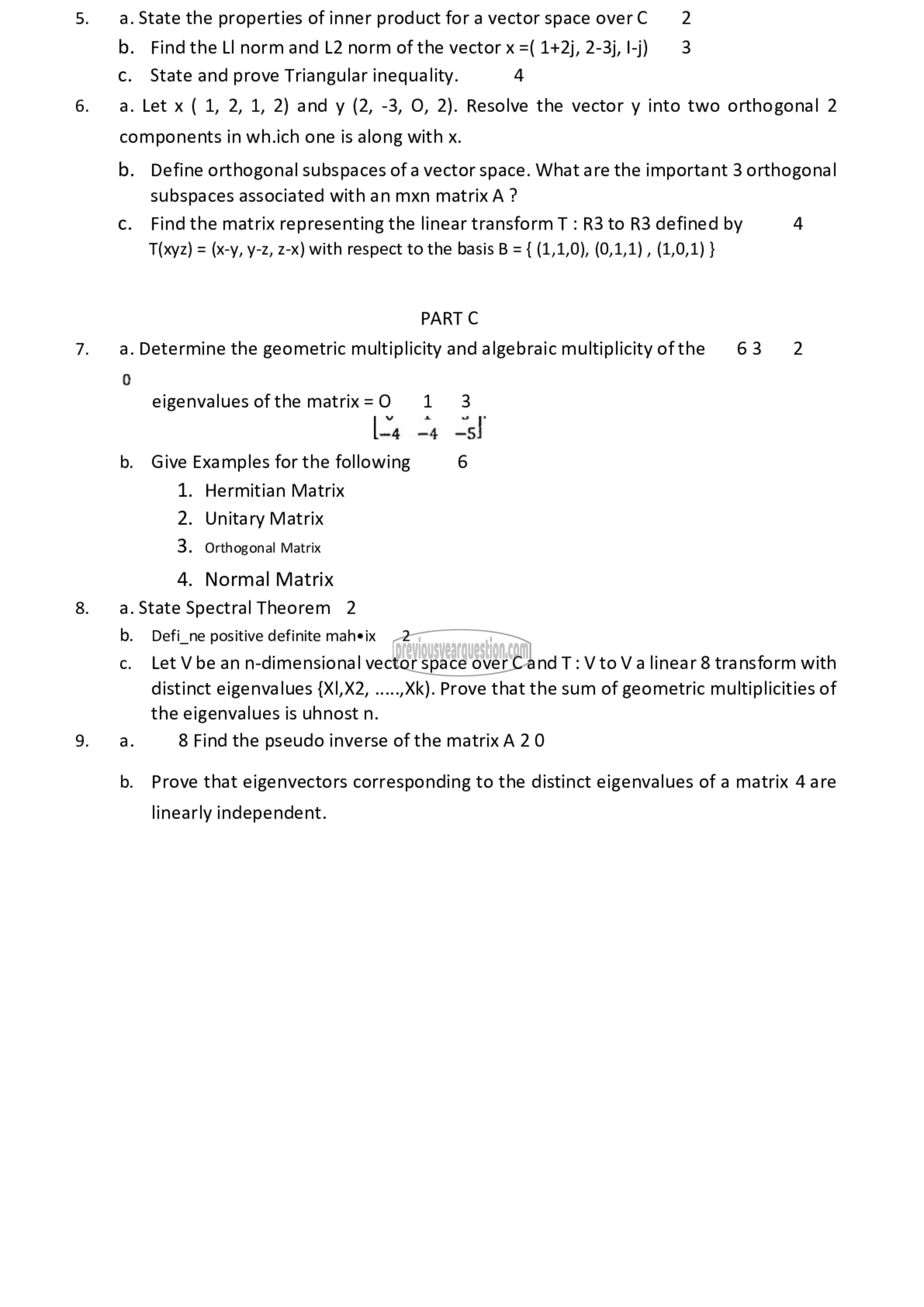 Question Paper - Applied Linear Algebra-2