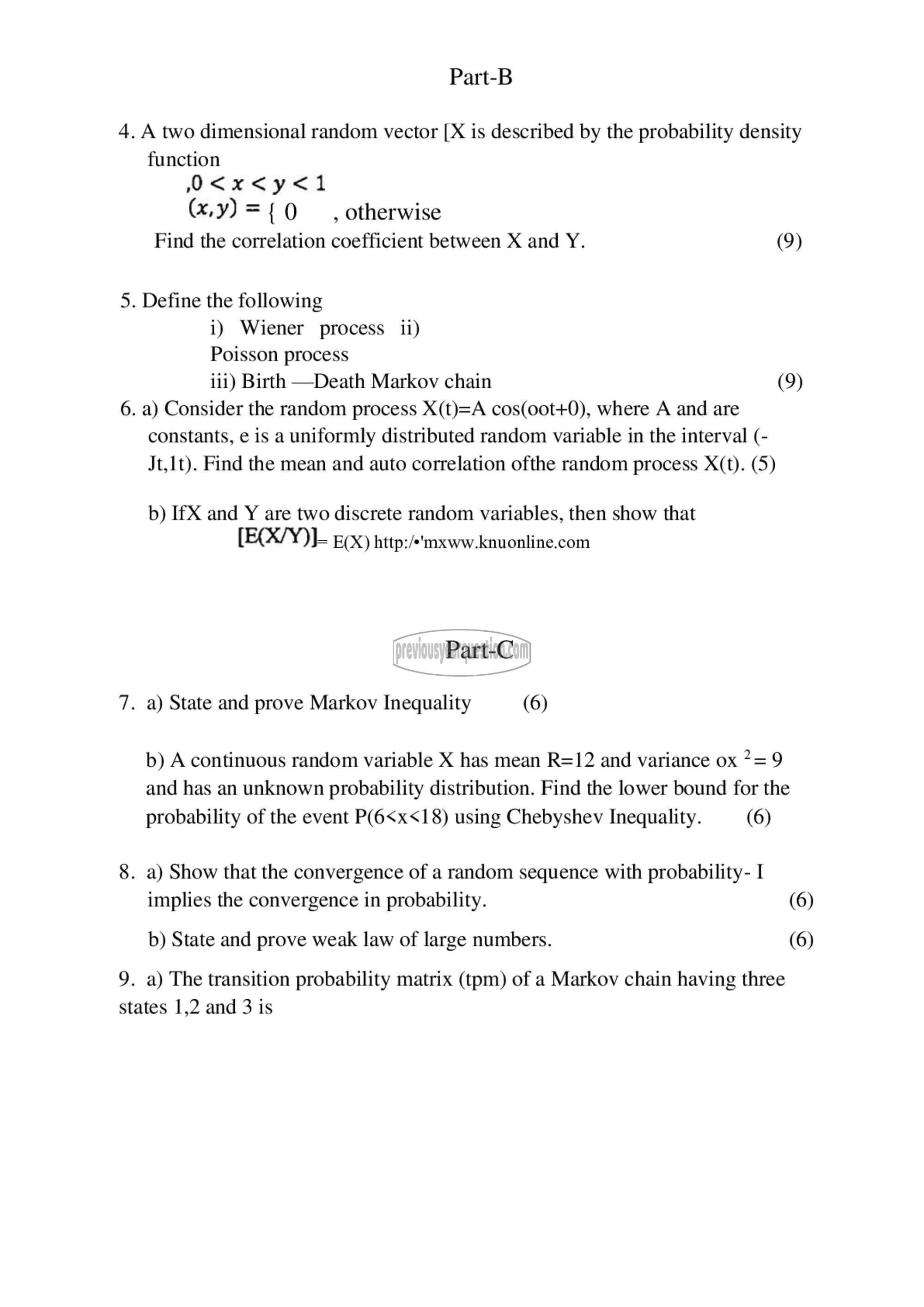 Question Paper - Random Processes & Applications-2