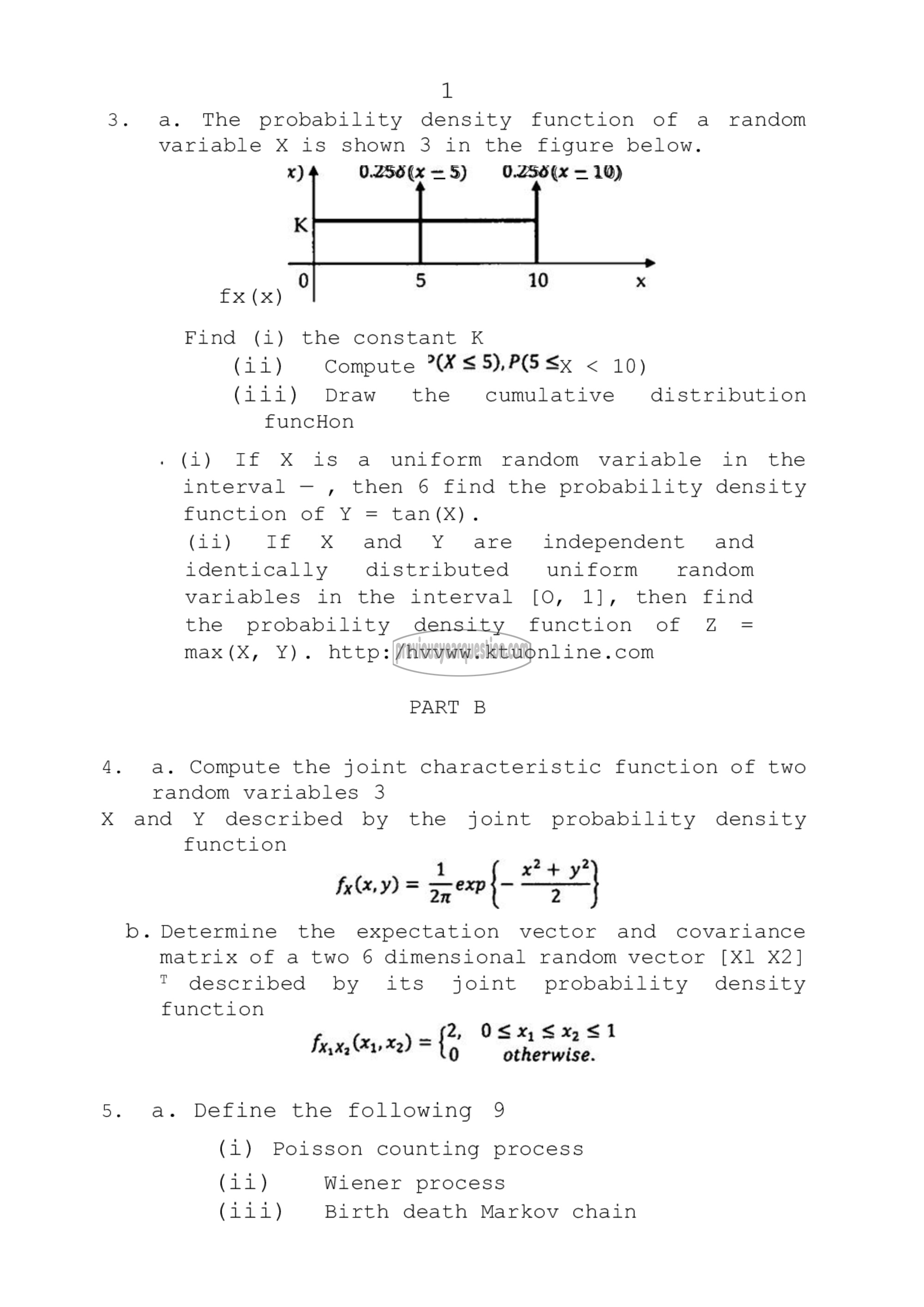 Question Paper - Random Processes & Applications-2