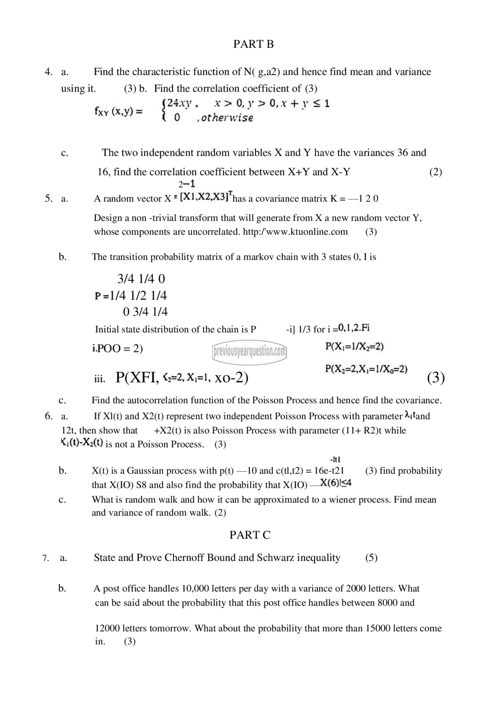 Question Paper - Random Processes & Applications-2