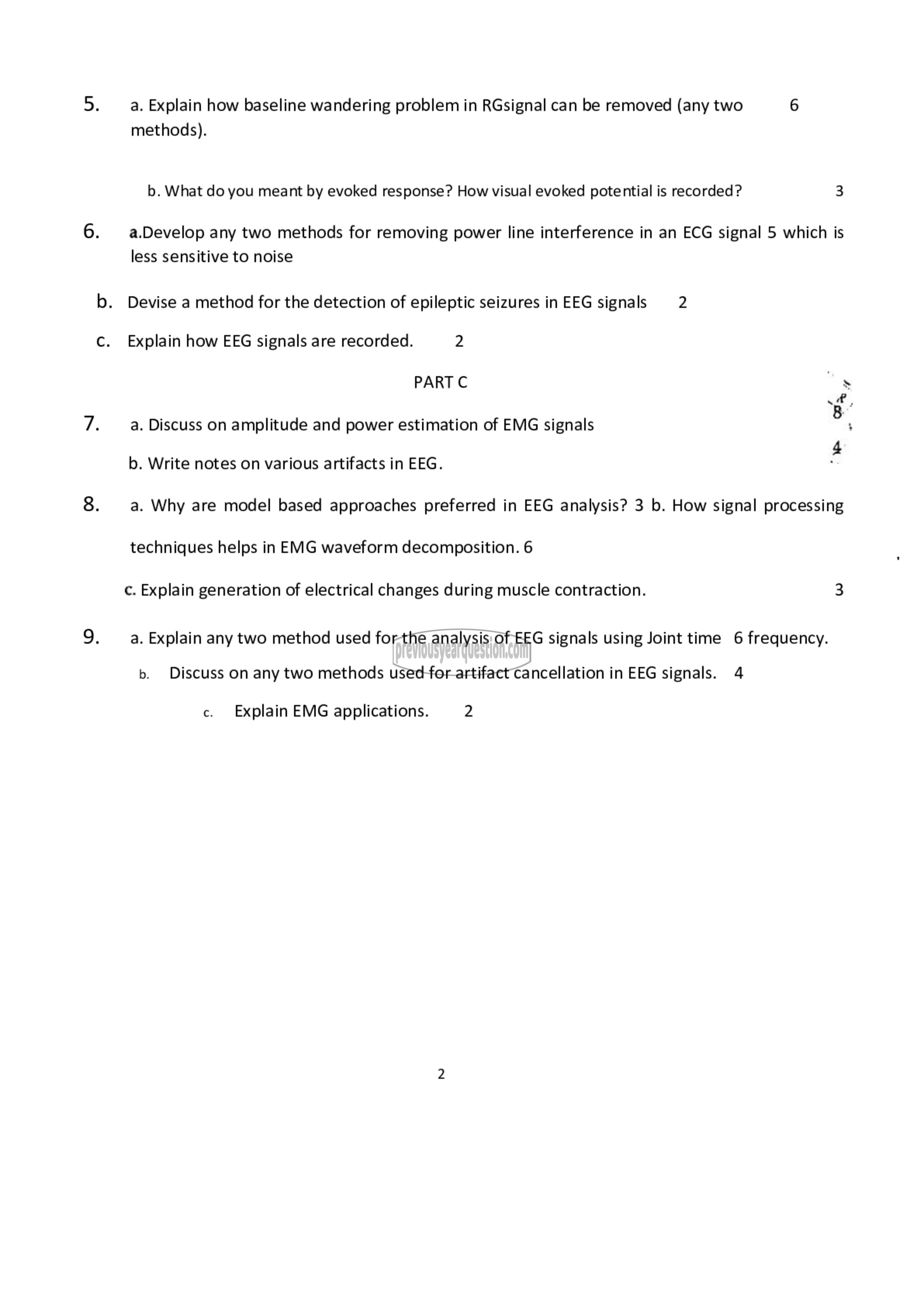 Question Paper - Biomedical Signal Processing-2