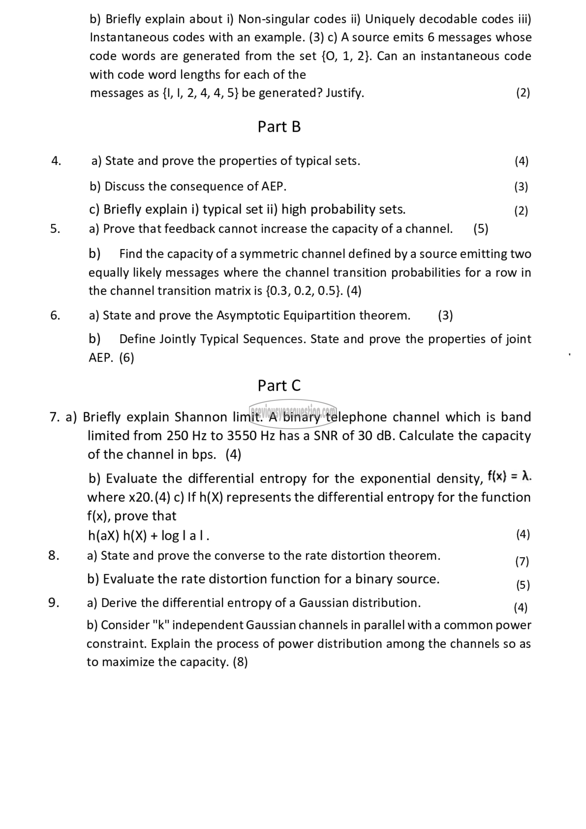 Question Paper - Information Theory-2