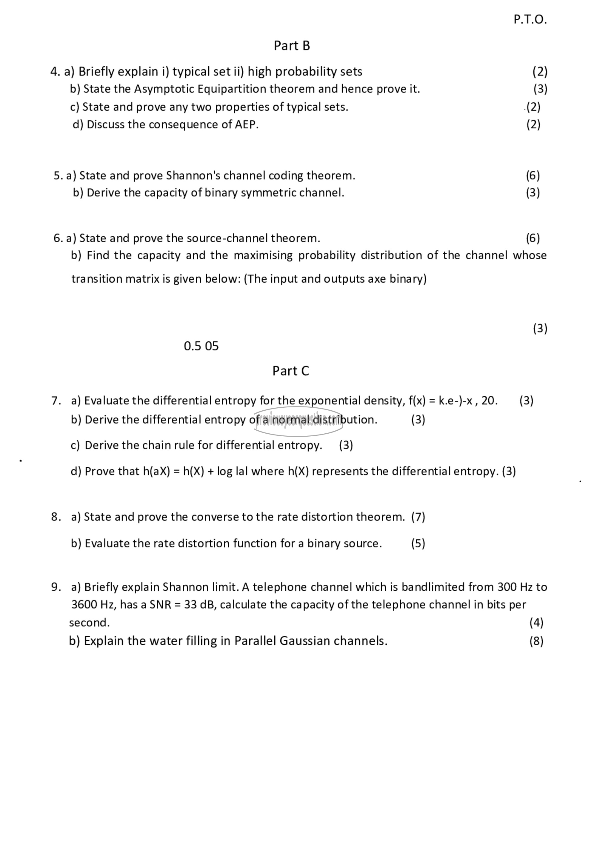 Question Paper - Information Theory-2