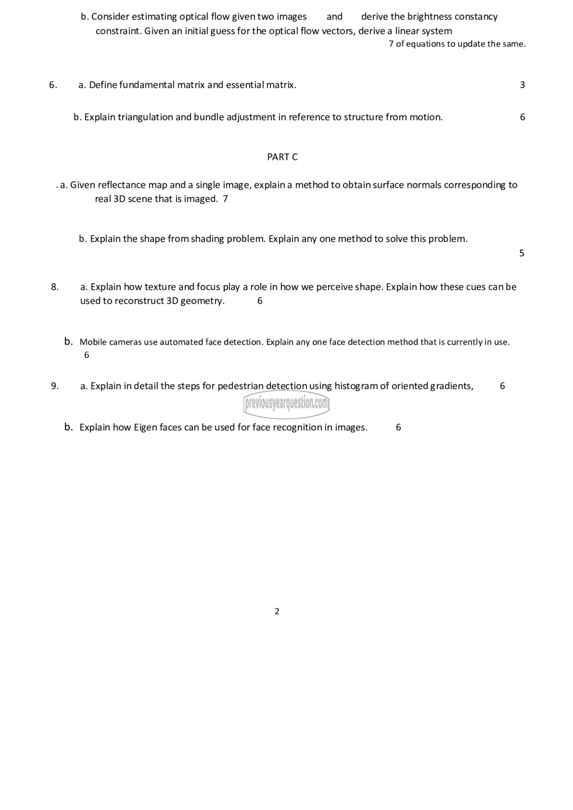 Question Paper - Computer Vision-2