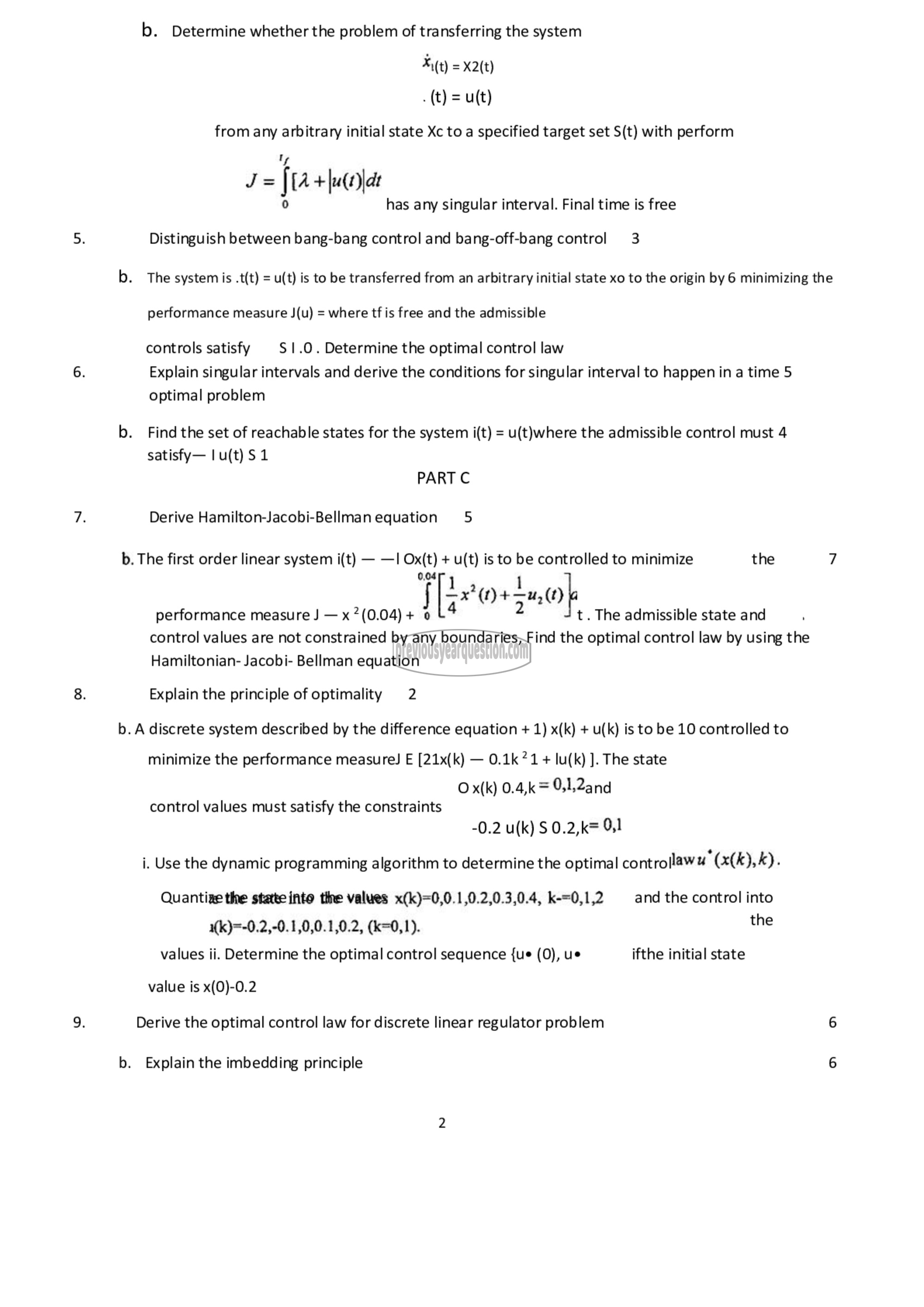 Question Paper - Optimal Control Theory-2