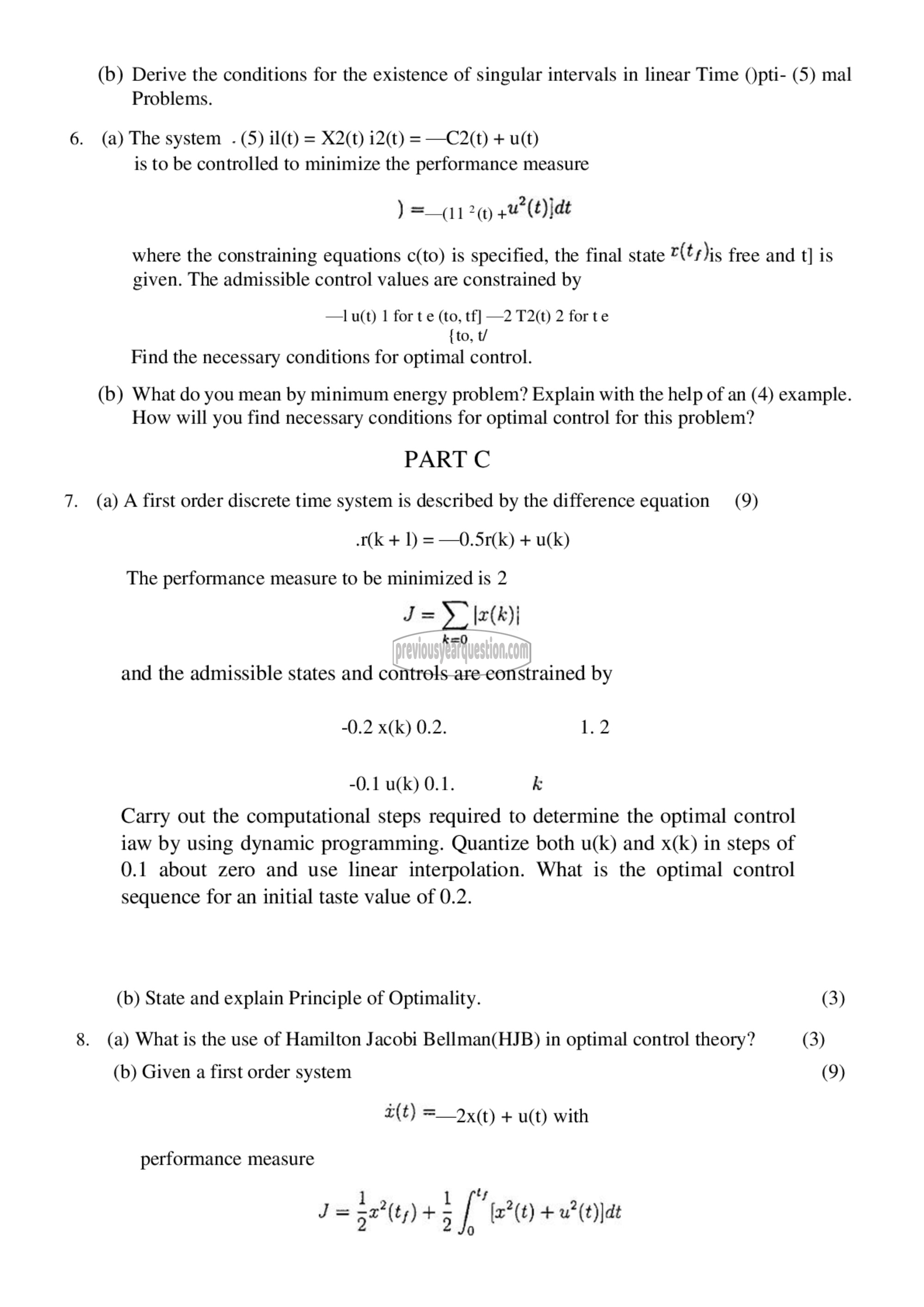 Question Paper - Optimal Control Theory-2