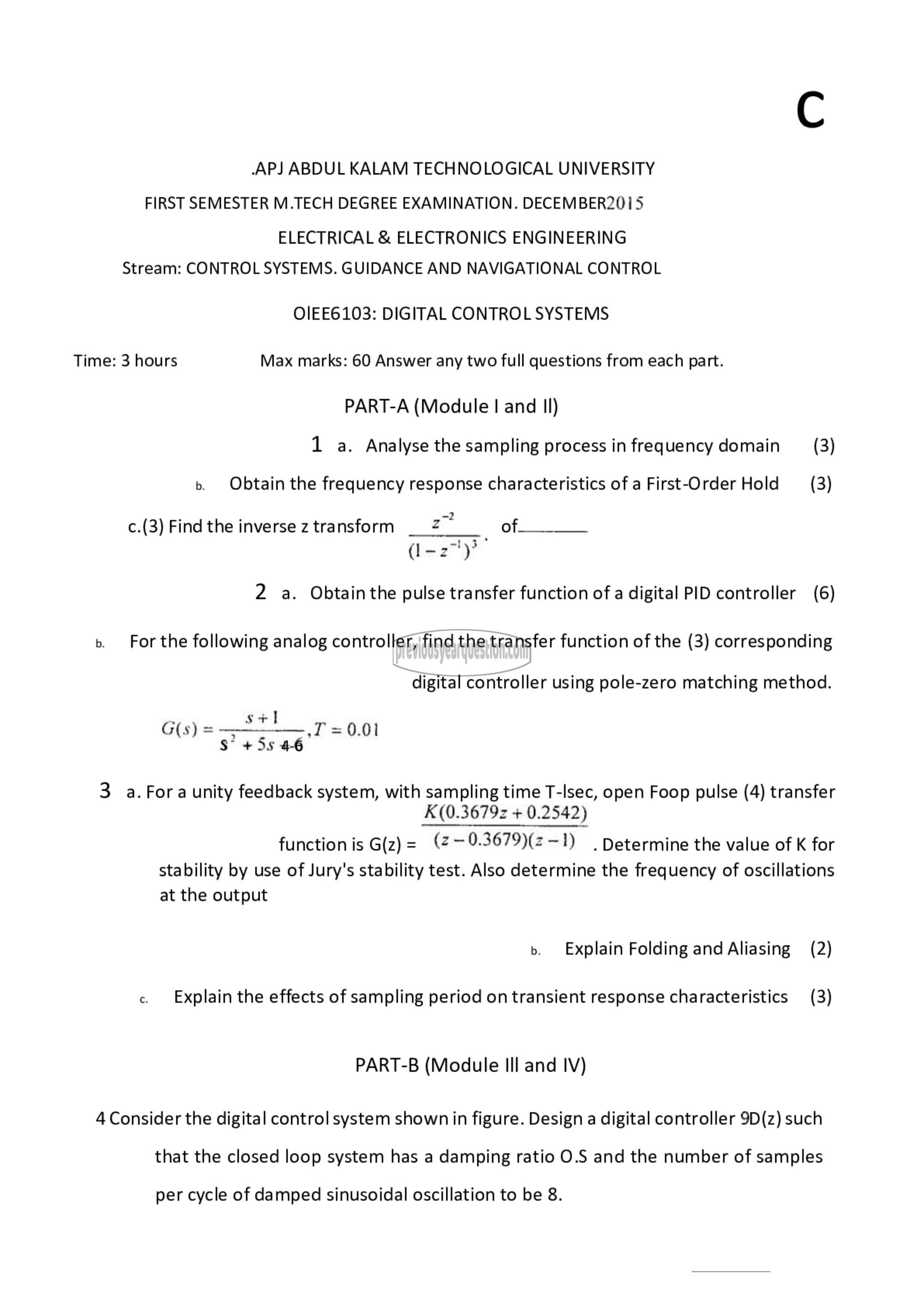 Question Paper - Digital Control Systems-1