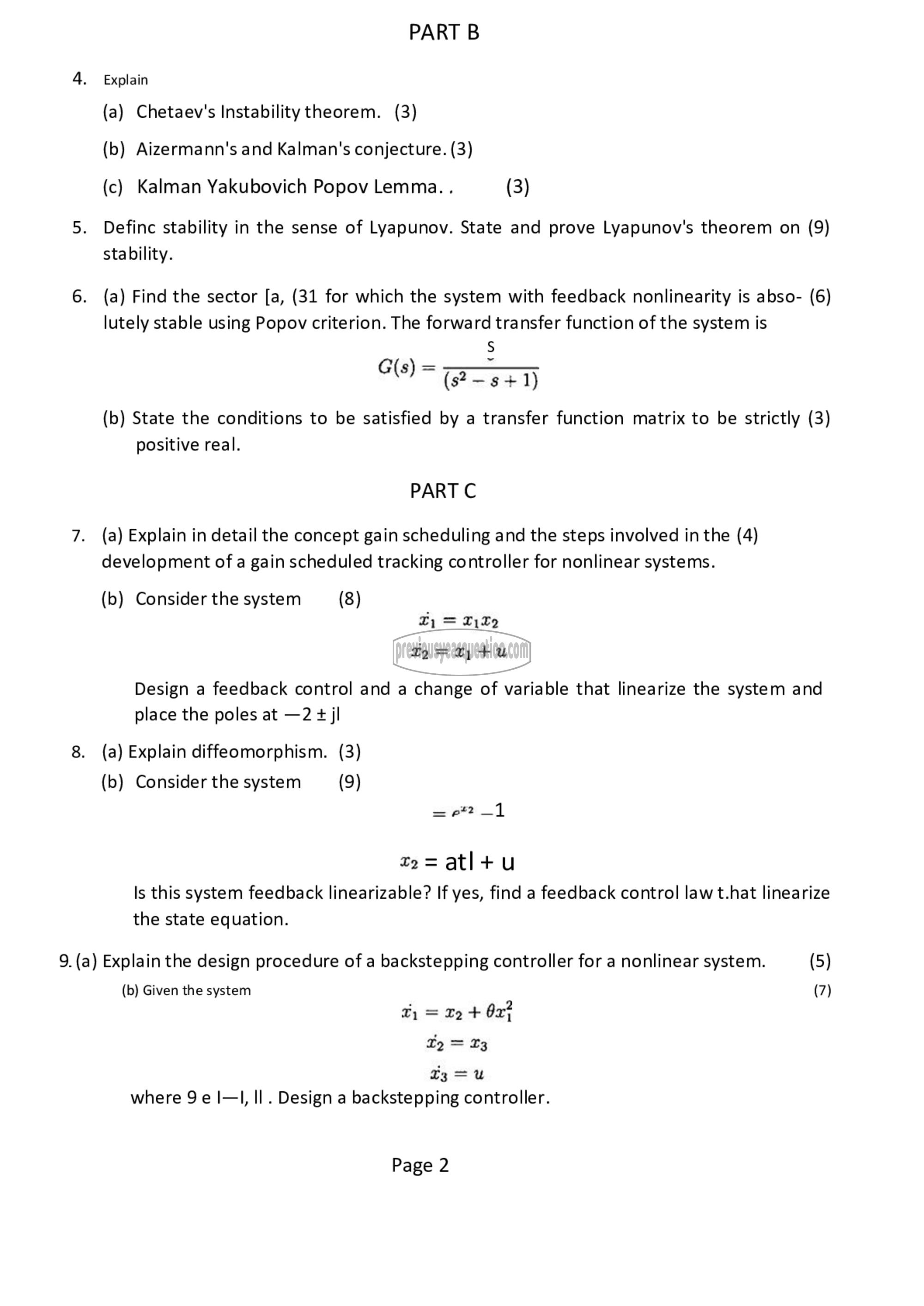 Question Paper - Nonlinear Control Systems-2