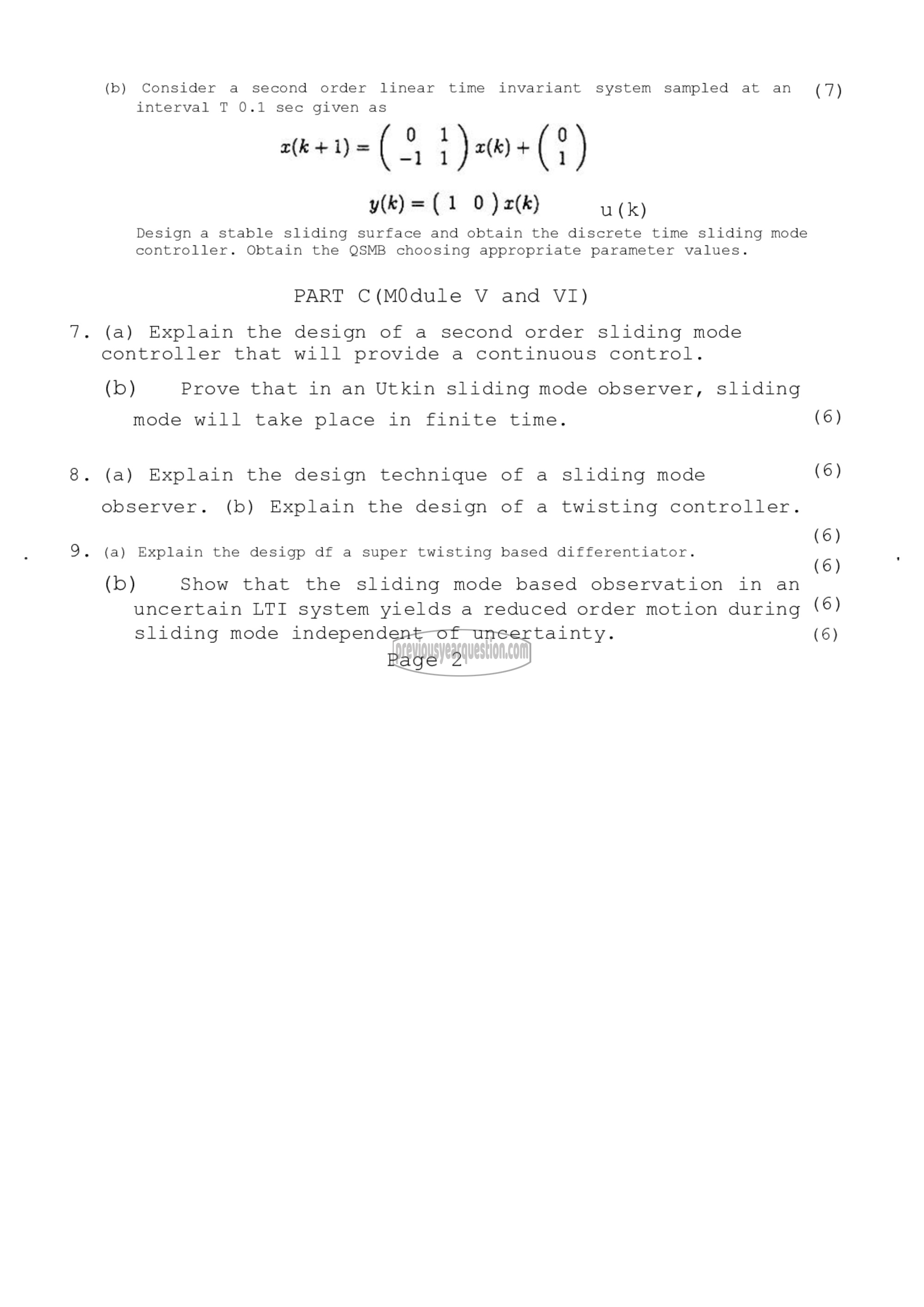 Question Paper - Sliding Mode Control-2