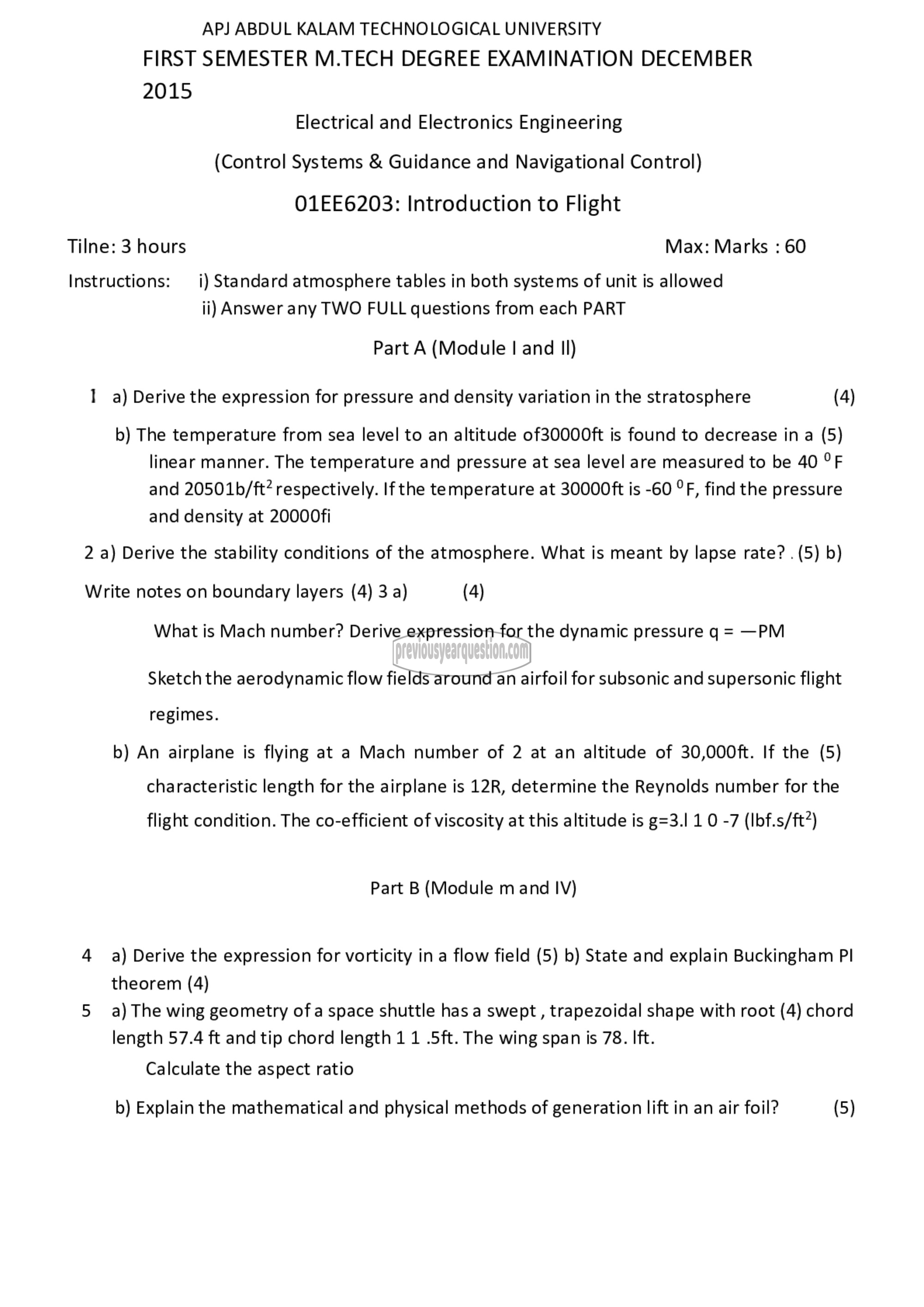 Question Paper - Introduction to Flight-1