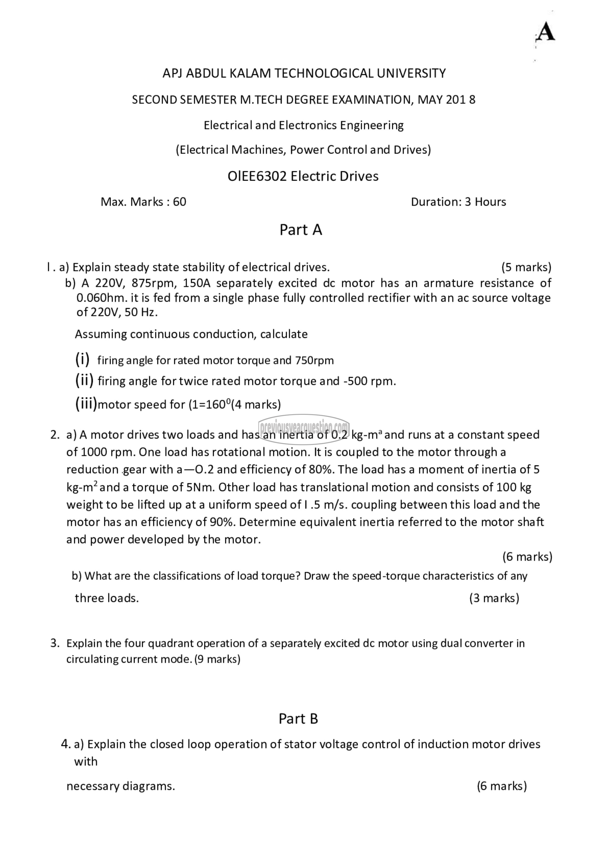 Question Paper - Electric Drives-1