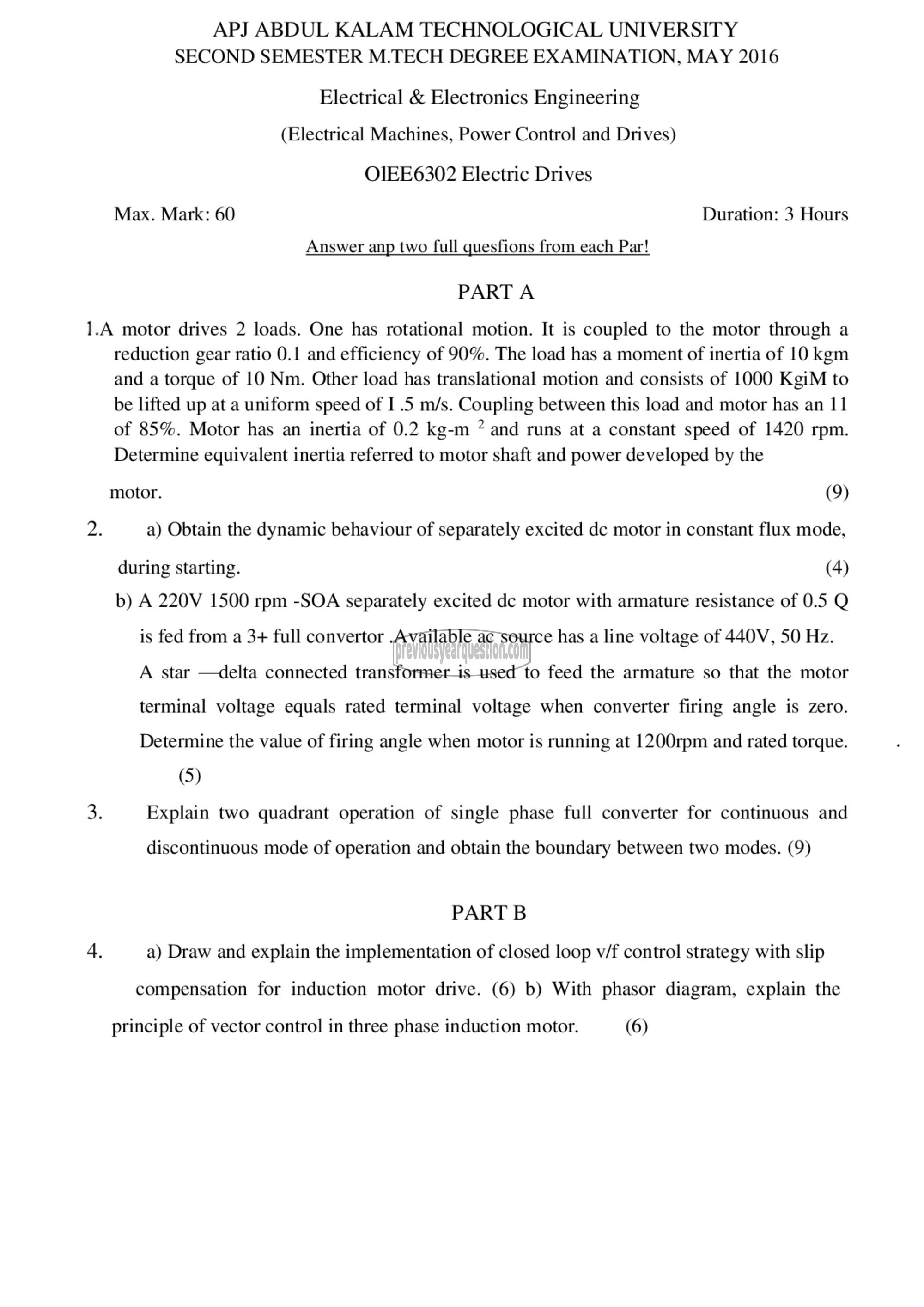 Question Paper - Electric Drives-1