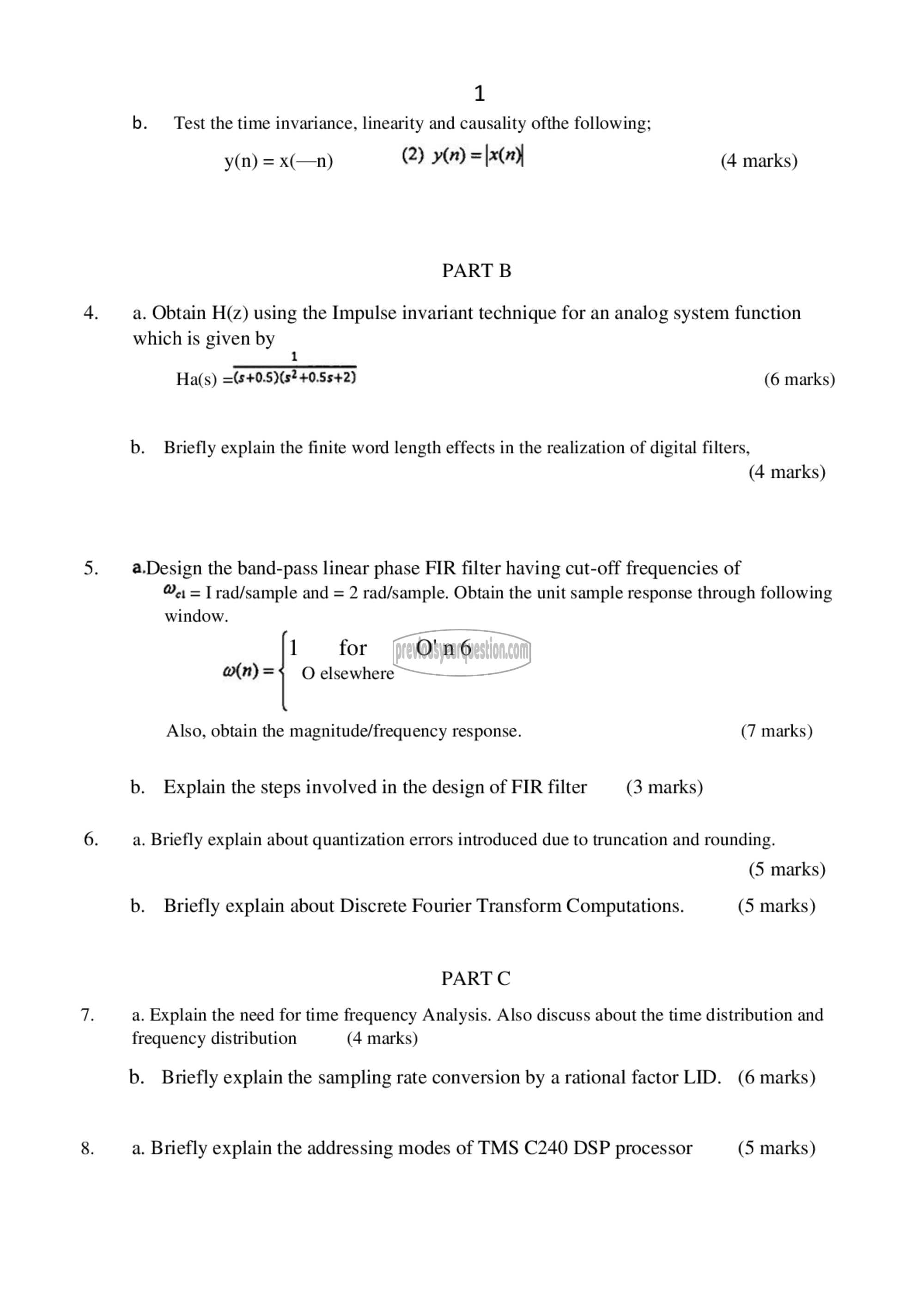 Question Paper - Advanced Signal Processing-2