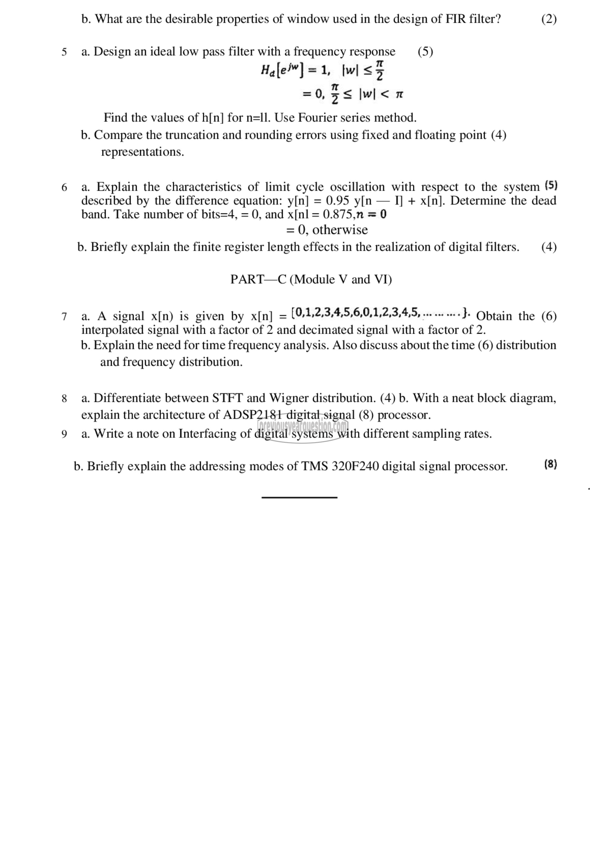 Question Paper - Advanced Signal Processing-2