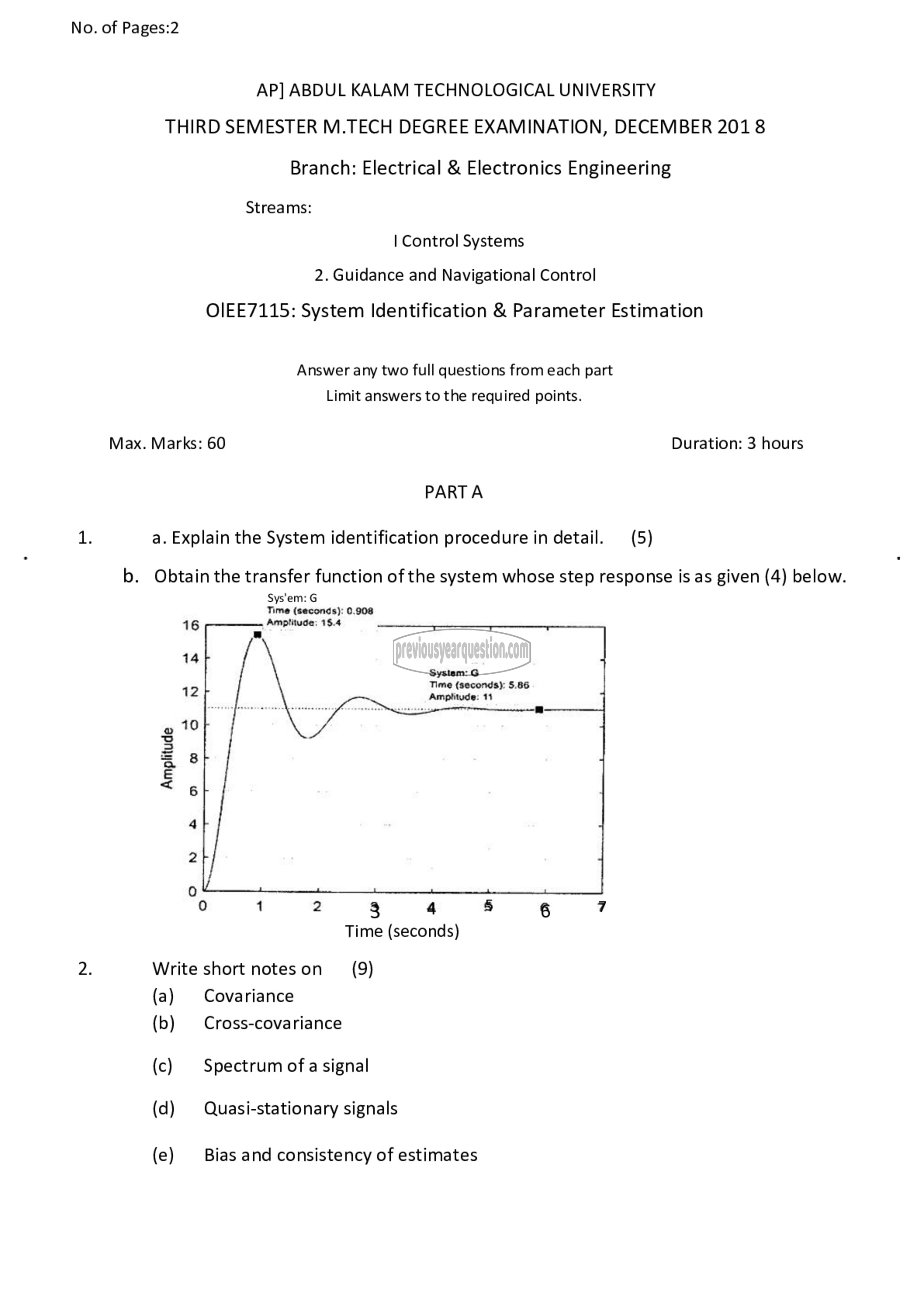 Question Paper - System Identification & Parameter Estimation-1