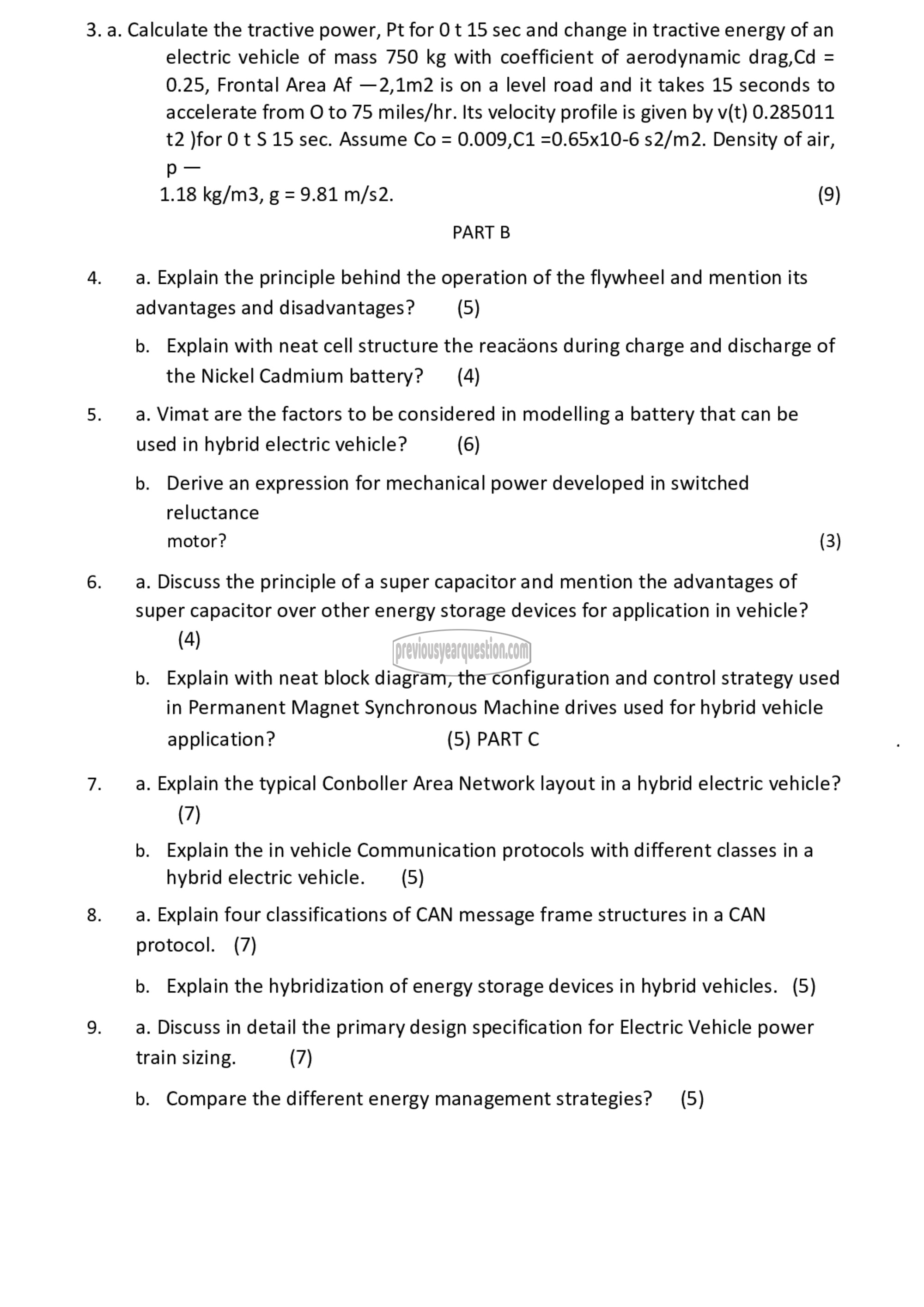 Question Paper - Hybrid Electric Vehicles-2