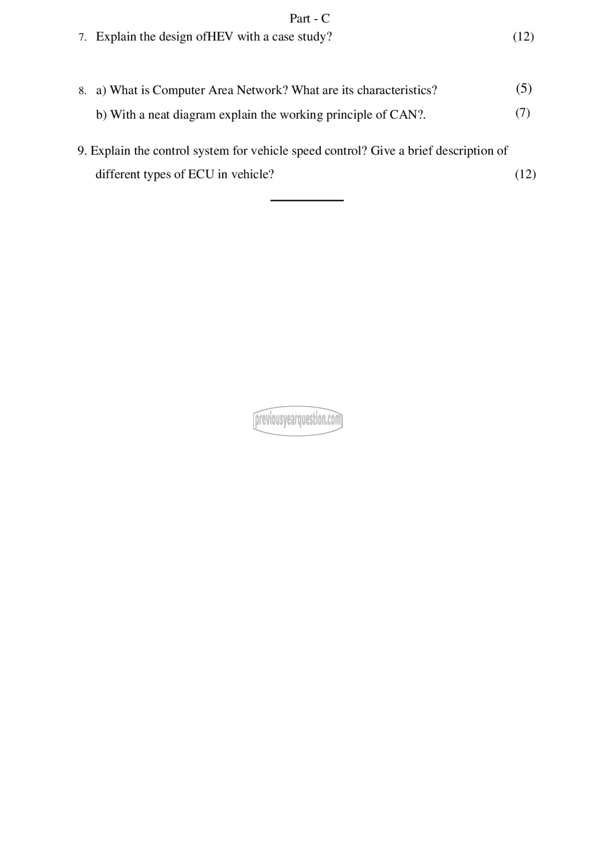 Question Paper - Hybrid Electric Vehicles-2