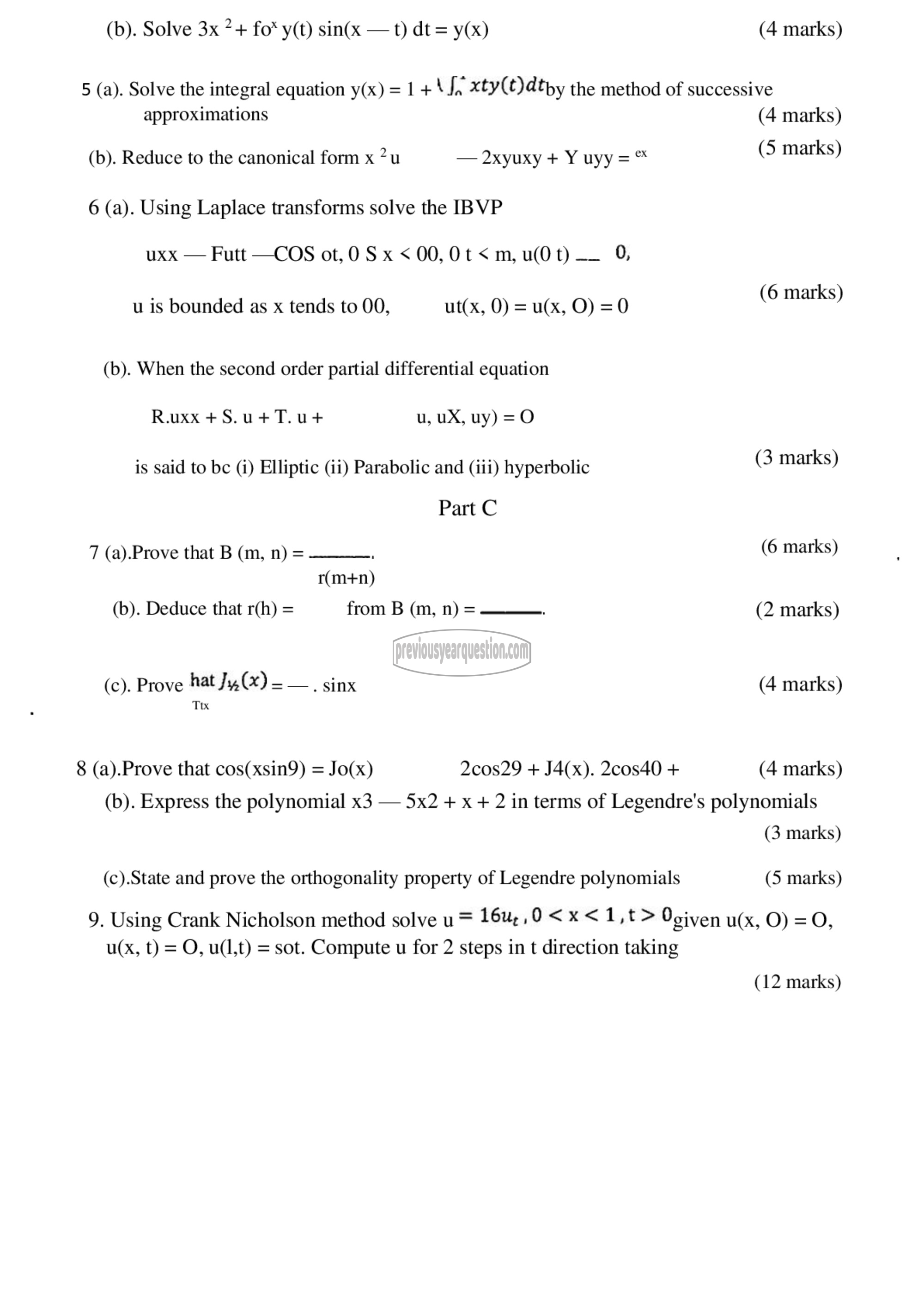 Question Paper - Special Functions, Partial Differential Equations and Tensors-2