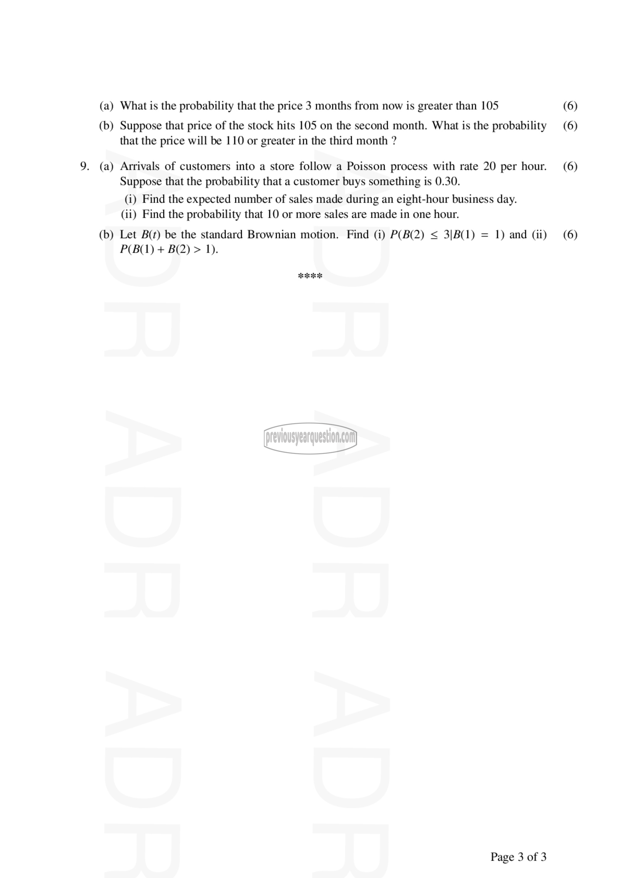 Question Paper - Probability and Stochastic Processes-3