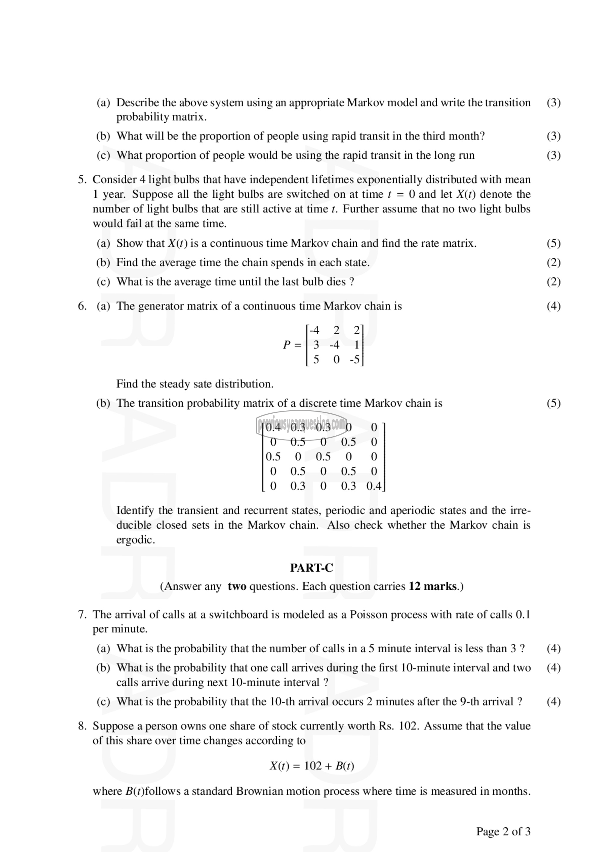 Question Paper - Probability and Stochastic Processes-2