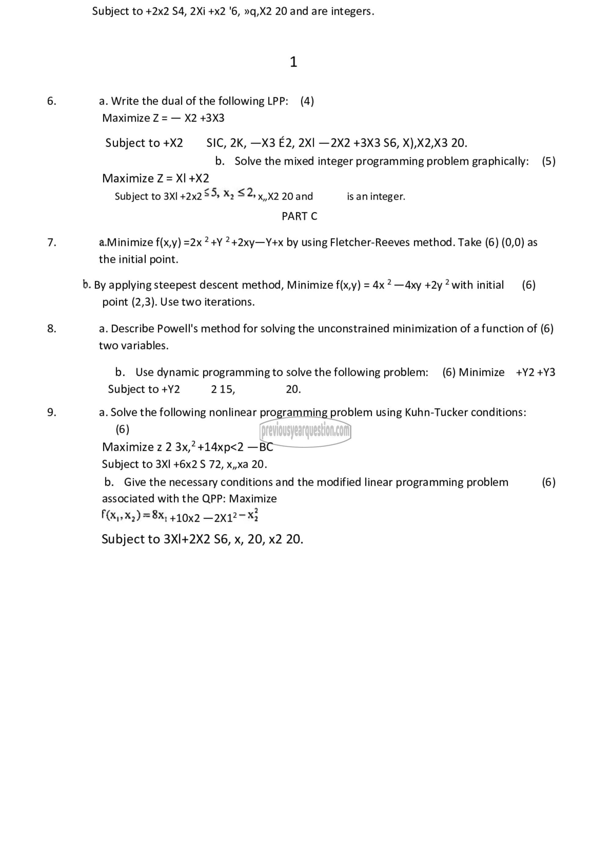 Question Paper - Advanced Mathematics & Optimization Techniques-2