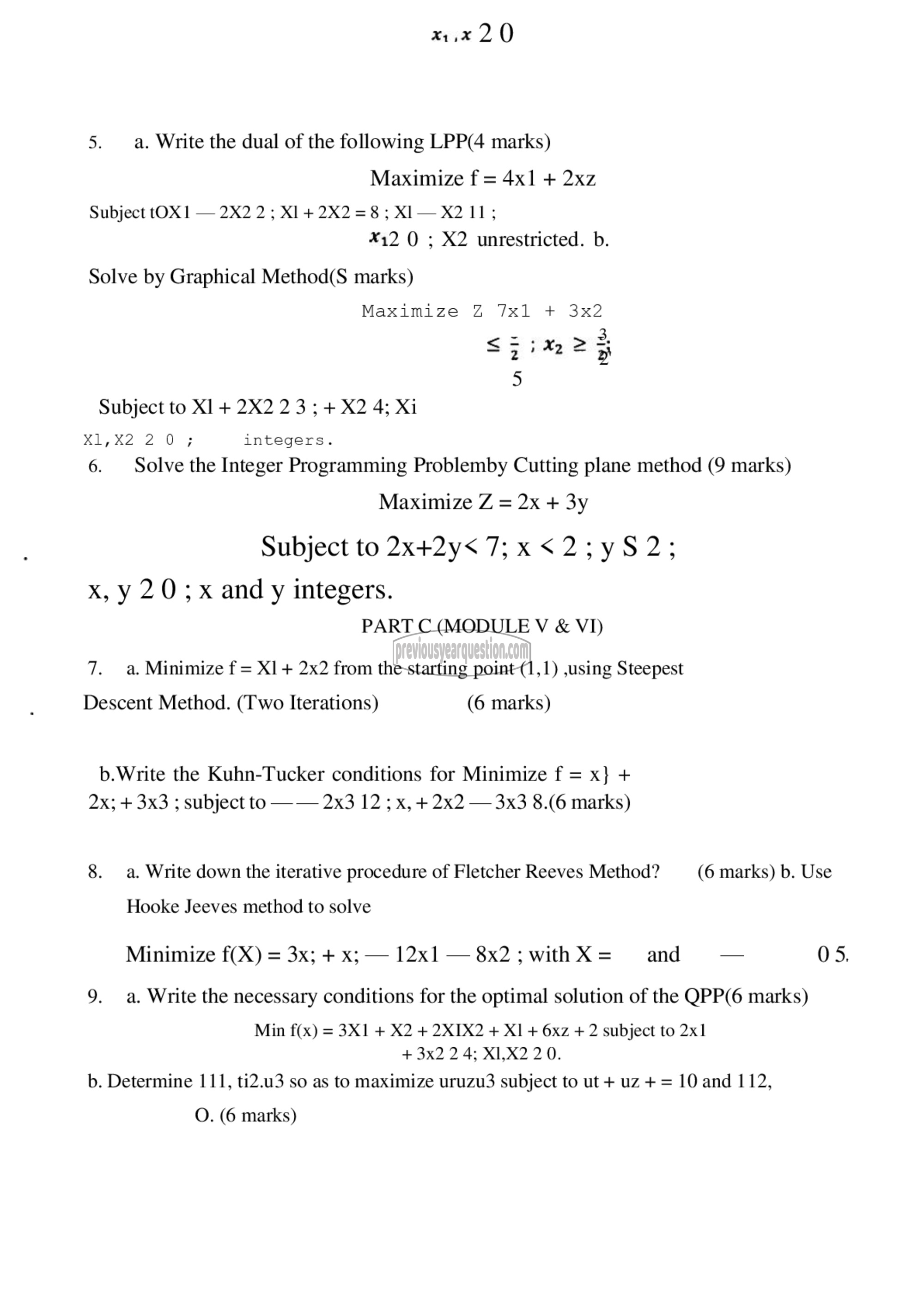 Question Paper - Advanced Mathematics & Optimization Techniques-2