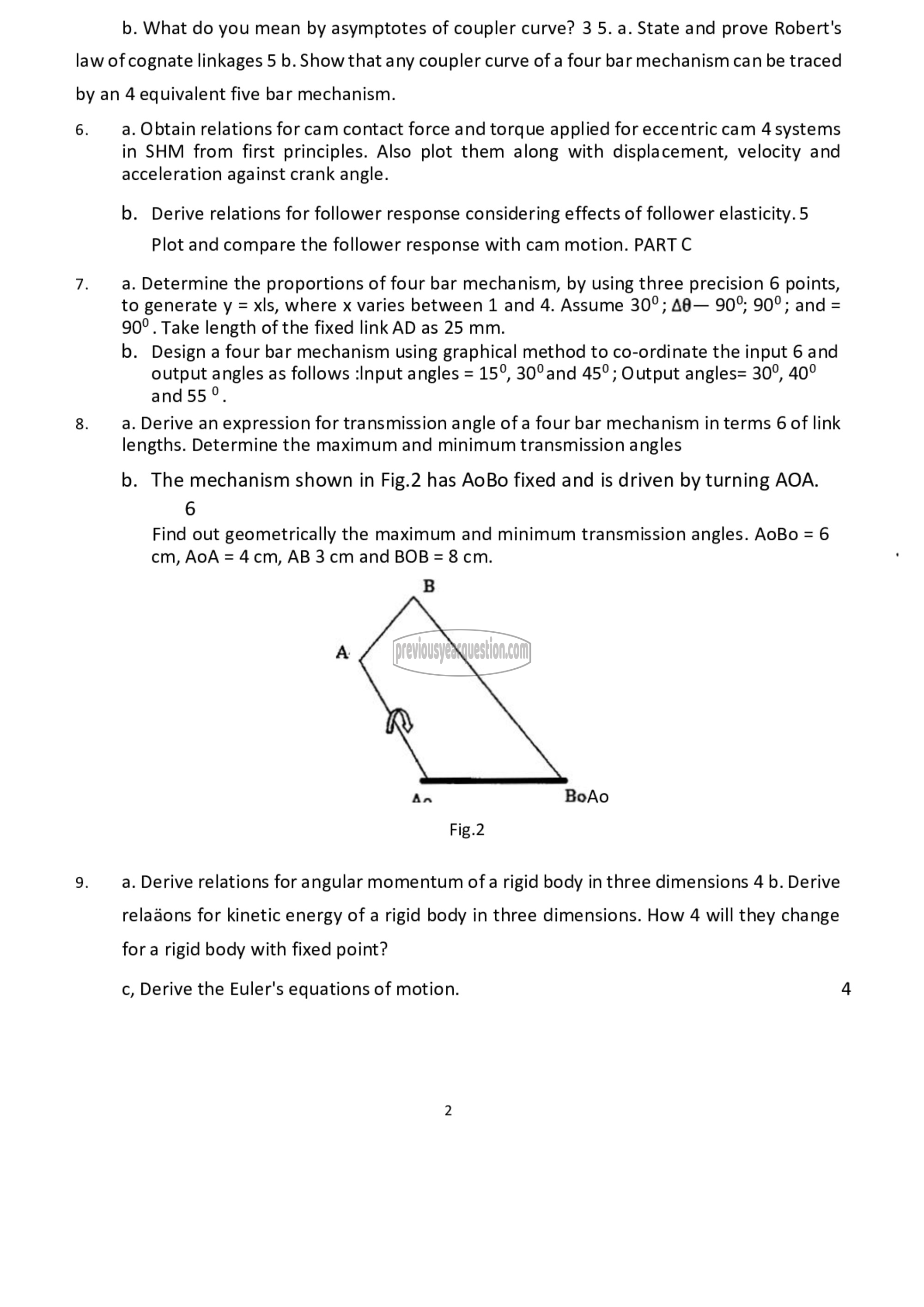 Question Paper - Advanced Theory of Mechanisms-2